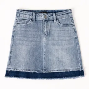 2-Toned Denim Skirt