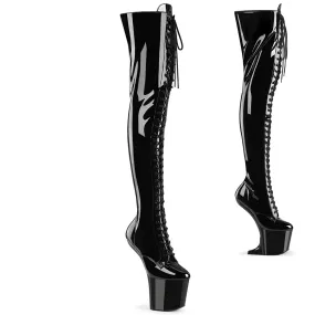 8 Inch Heelless CRAZE-3023 Black Patent