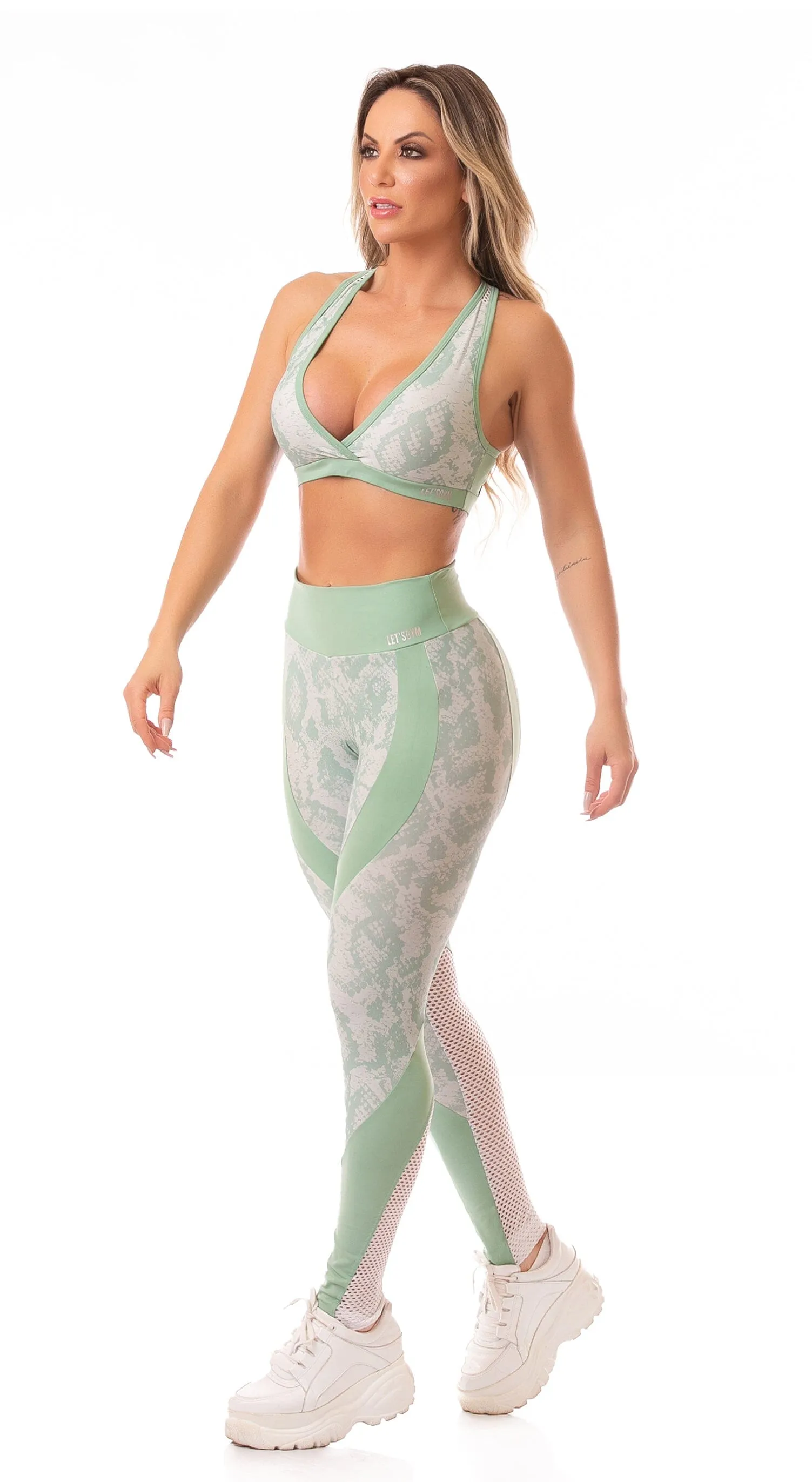 Addition Snake Print Legging - Green