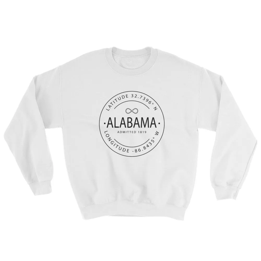 Alabama - Crewneck Sweatshirt - Latitude & Longitude