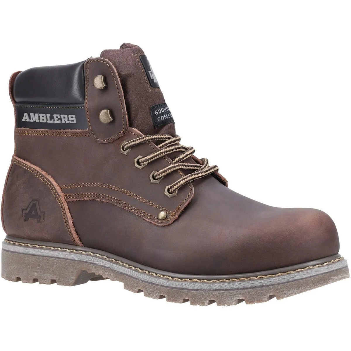 Amblers Dorking Casual Lace Up Boot Brown Crazy Horse