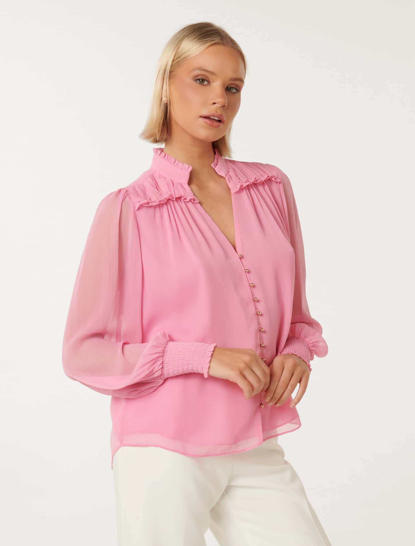 Anastasia Frill Yoke Blouse