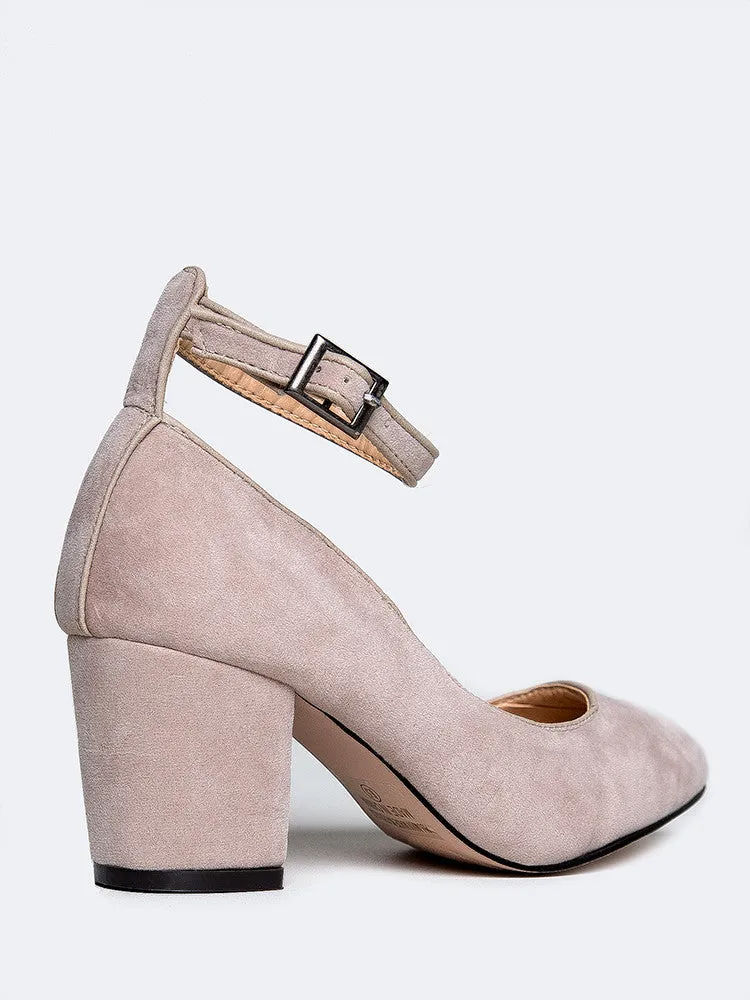 Ankle Strap Round Toe Heel