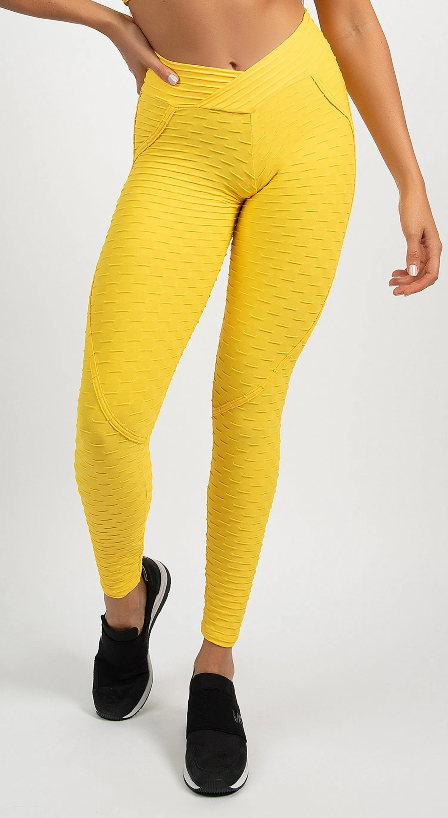 Anti Cellulite - Heart Booty Effect Legging - Yellow