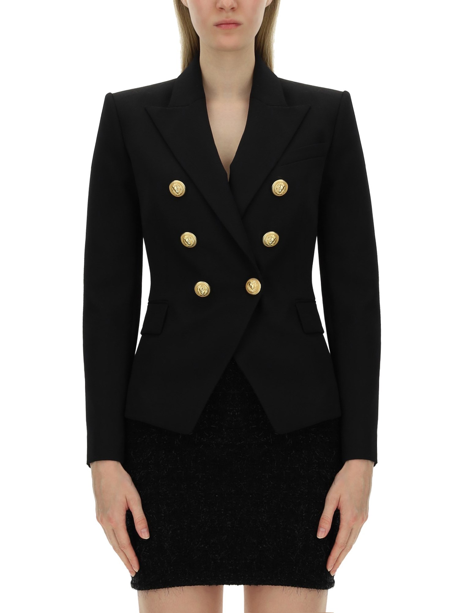 BALMAIN    WOOL JACKET WITH DOUBLE BUTTONING