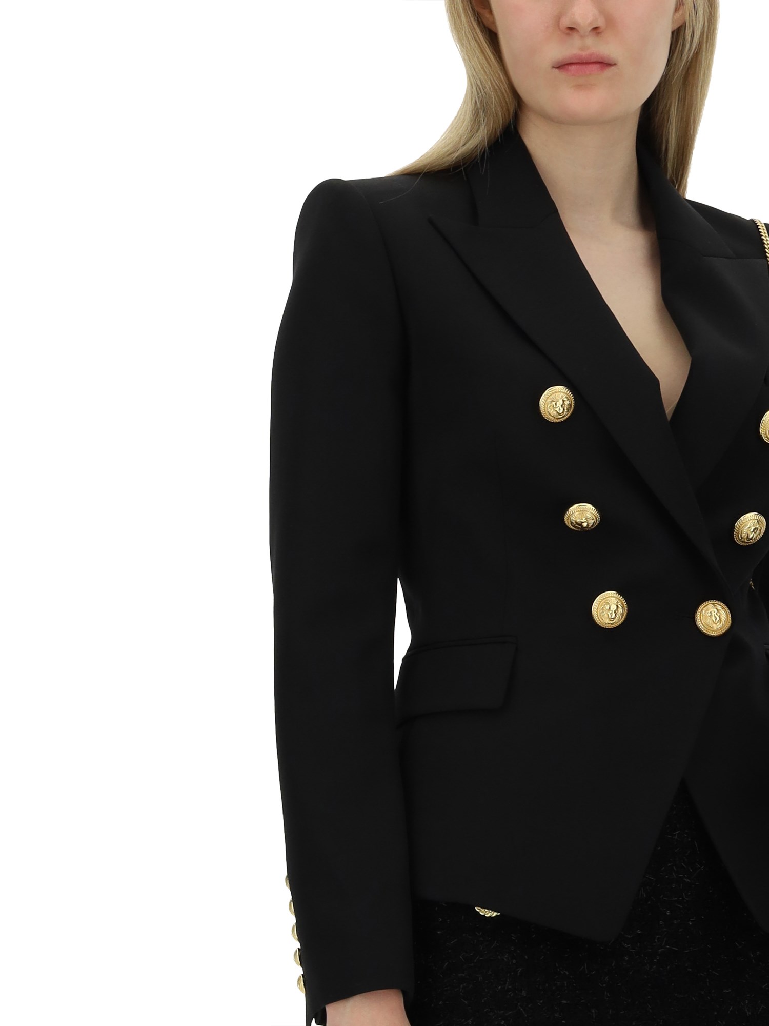 BALMAIN    WOOL JACKET WITH DOUBLE BUTTONING