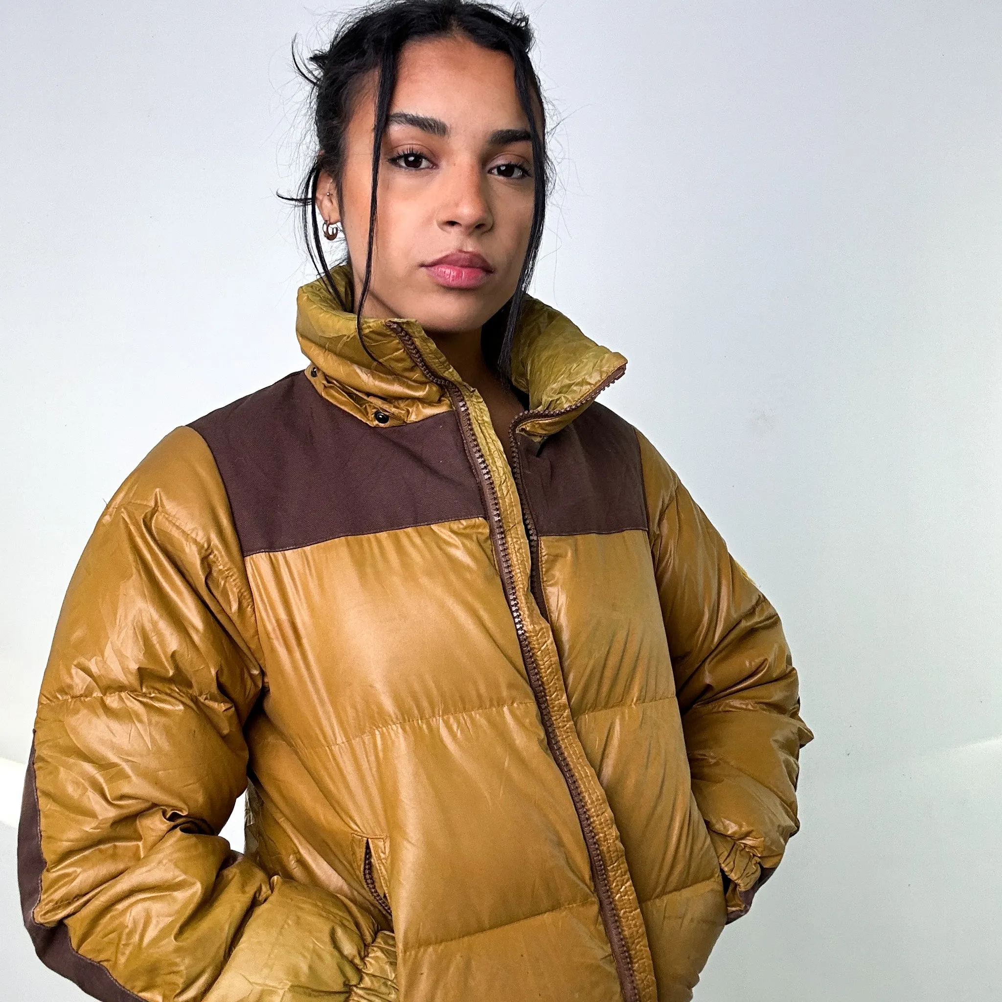 Beige Tan 90s Carhartt Puffer Jacket Coat (M)