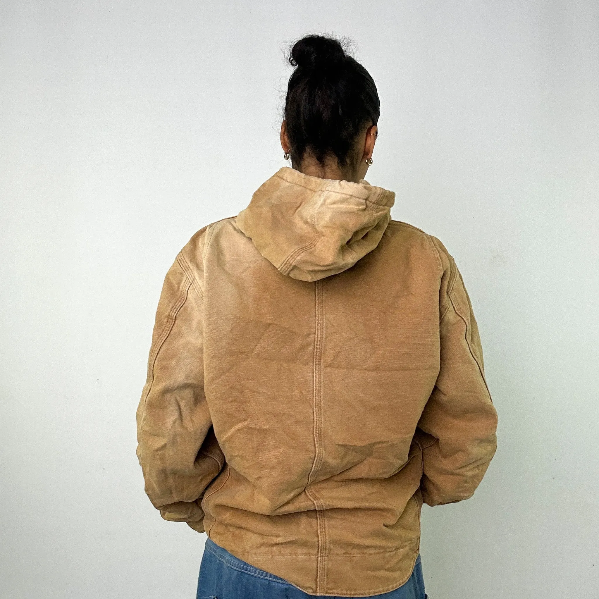 Beige Tan Vintage Carhartt Active Workwear Jacket Coat (M)