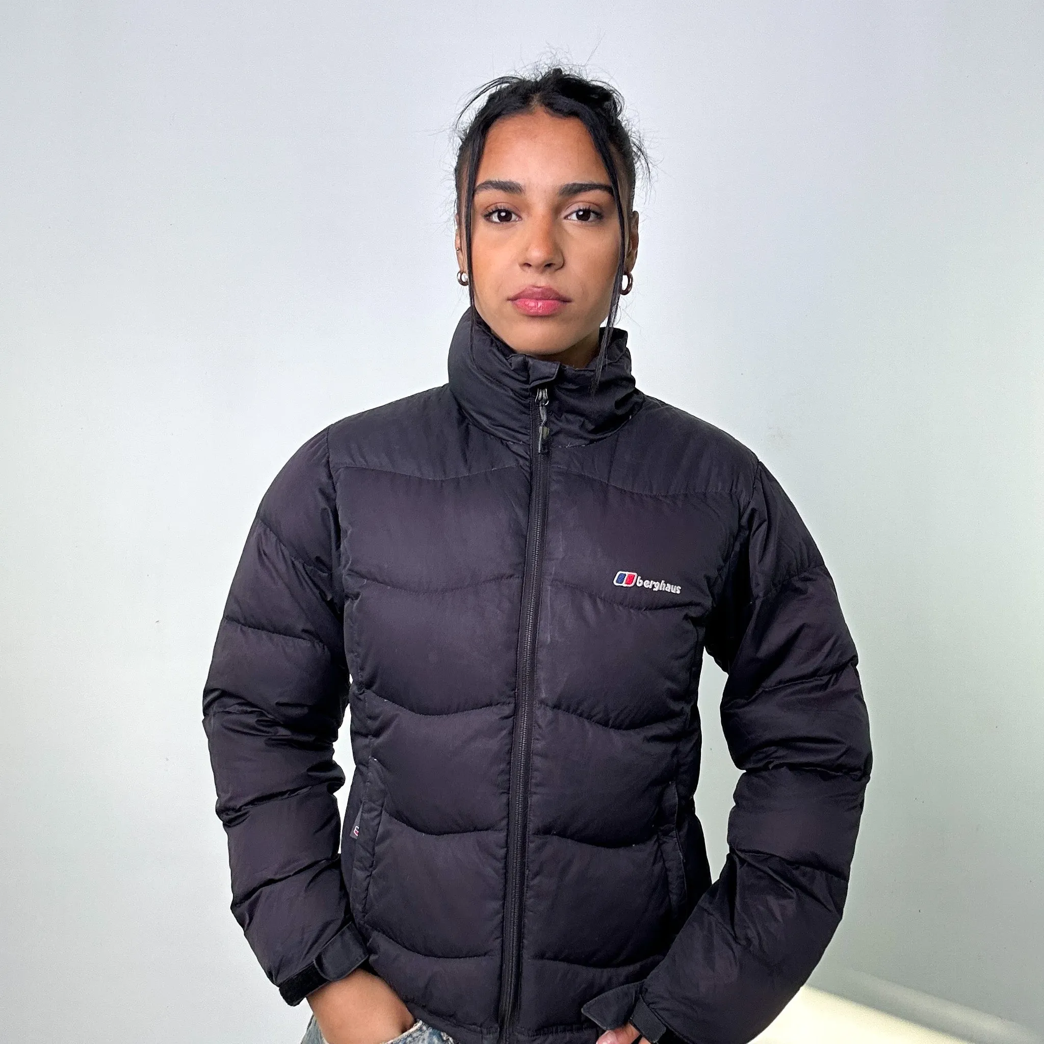 Black 90s Berghaus Down 600 Fill Puffer Jacket Coat (M)