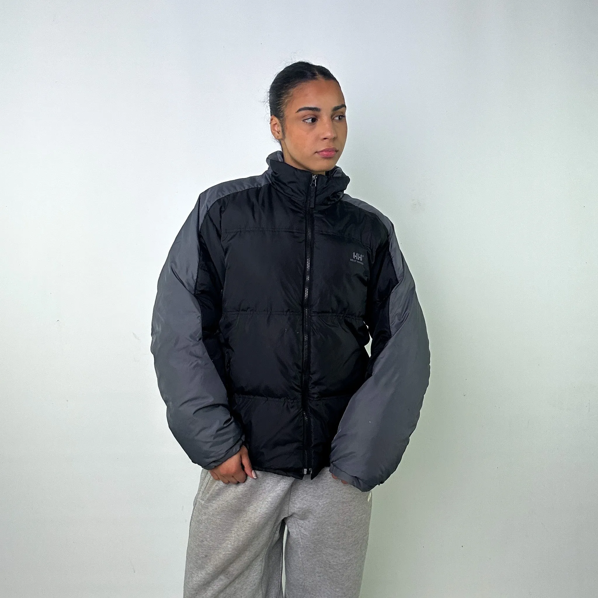 Black 90s Helly Hansen Puffer Jacket Coat (L)