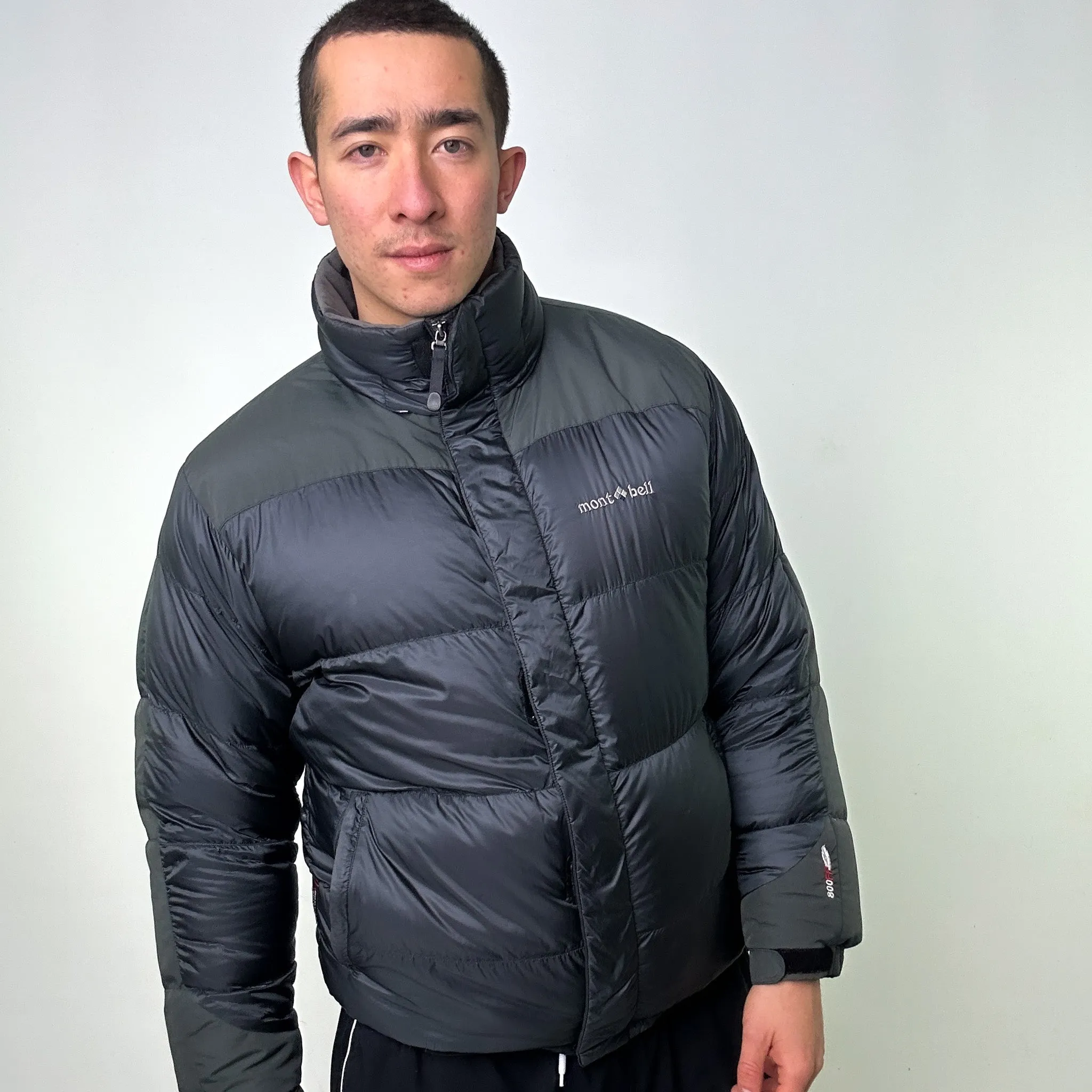 Black 90s Mont Bell 800 FP Pertex Quantum Puffer Jacket Coat (L)