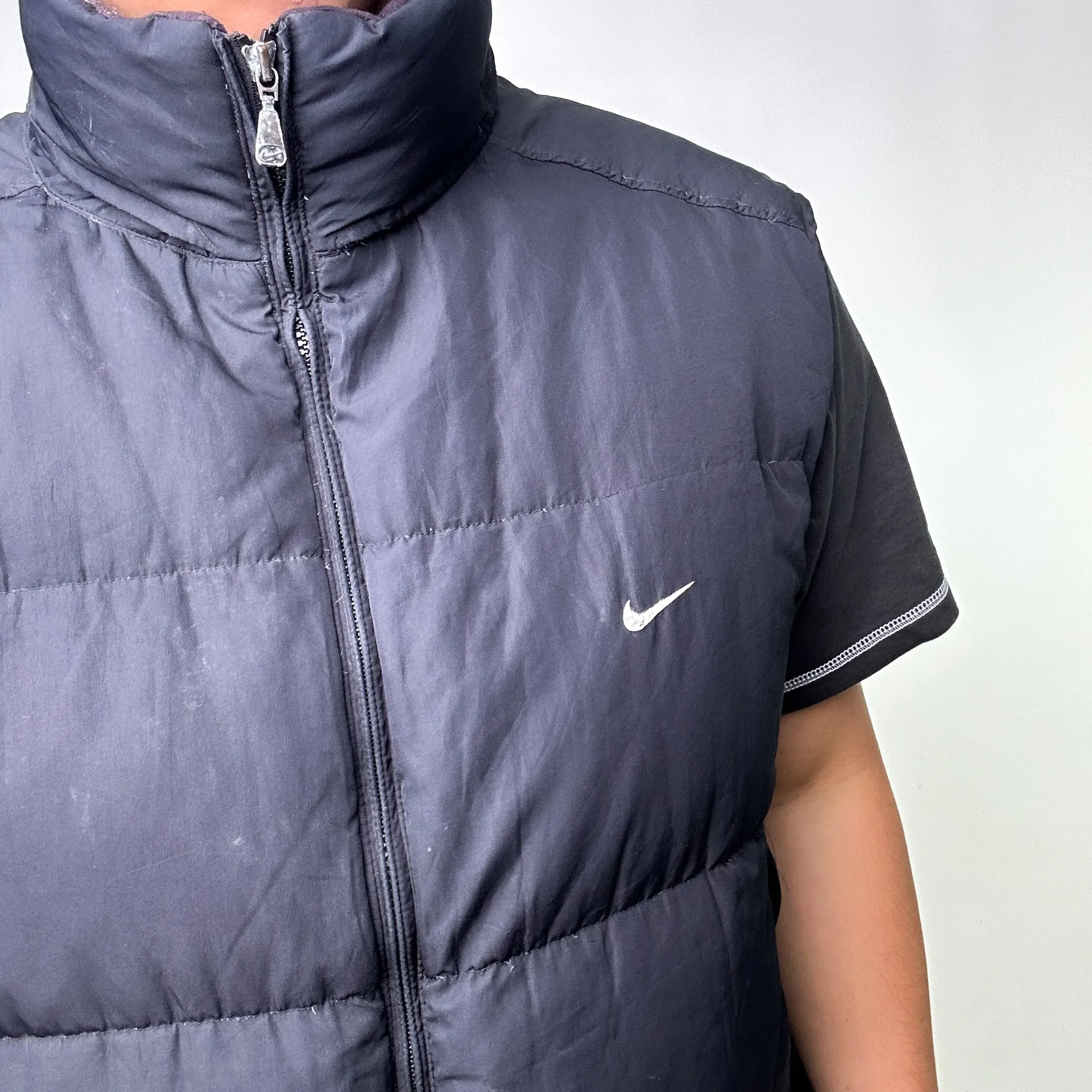 Black 90s NIKE Puffer Jacket Coat Gilet (XL)