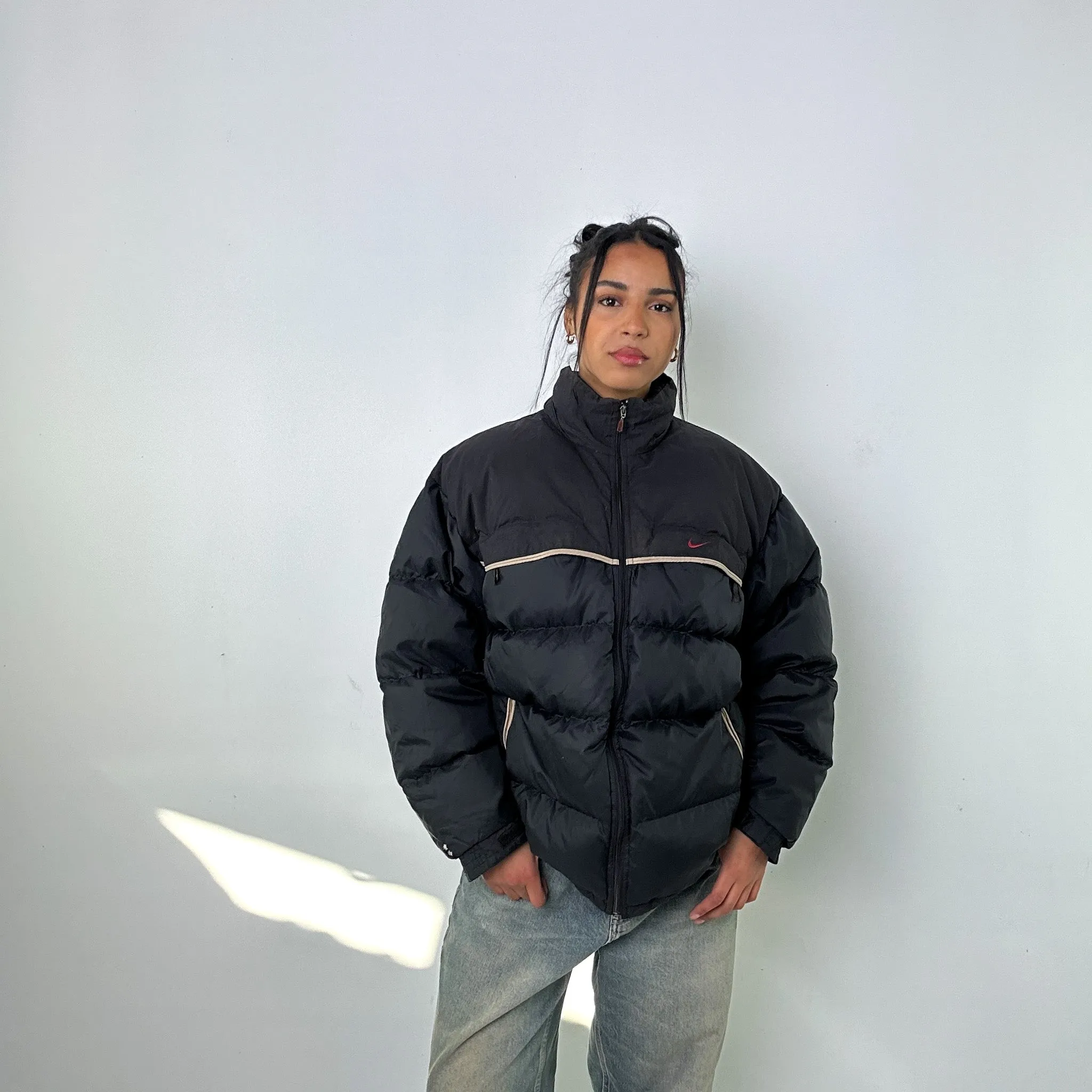 Black 90s NIKE Puffer Jacket Coat (L)