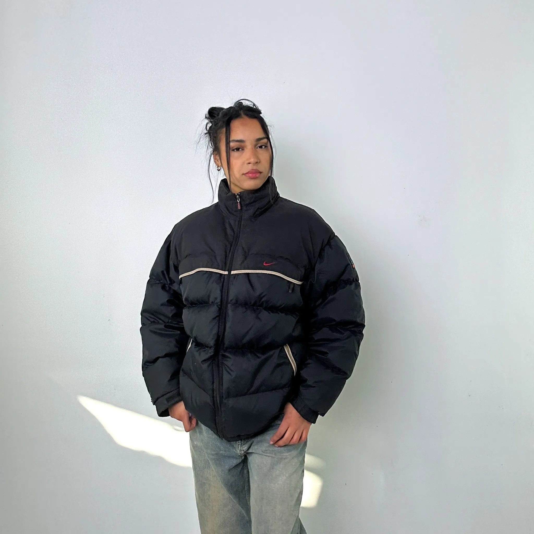 Black 90s NIKE Puffer Jacket Coat (L)