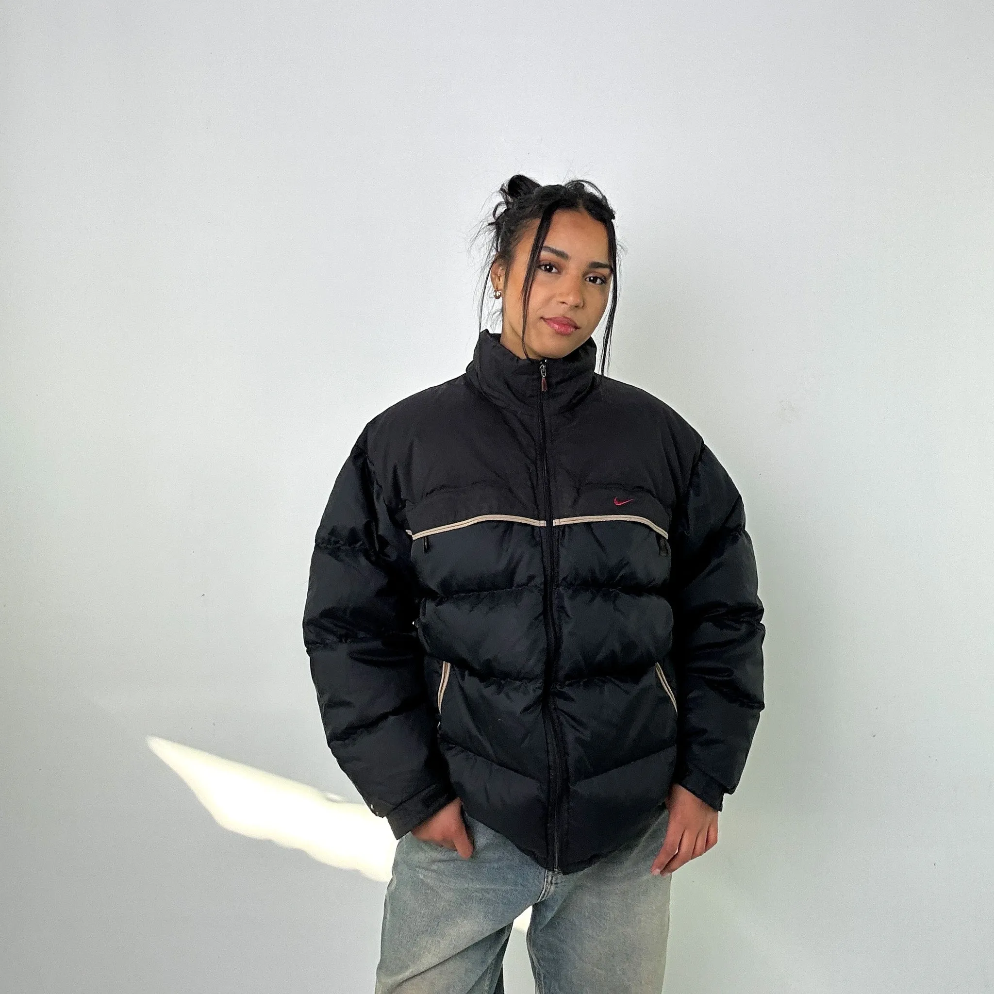 Black 90s NIKE Puffer Jacket Coat (L)