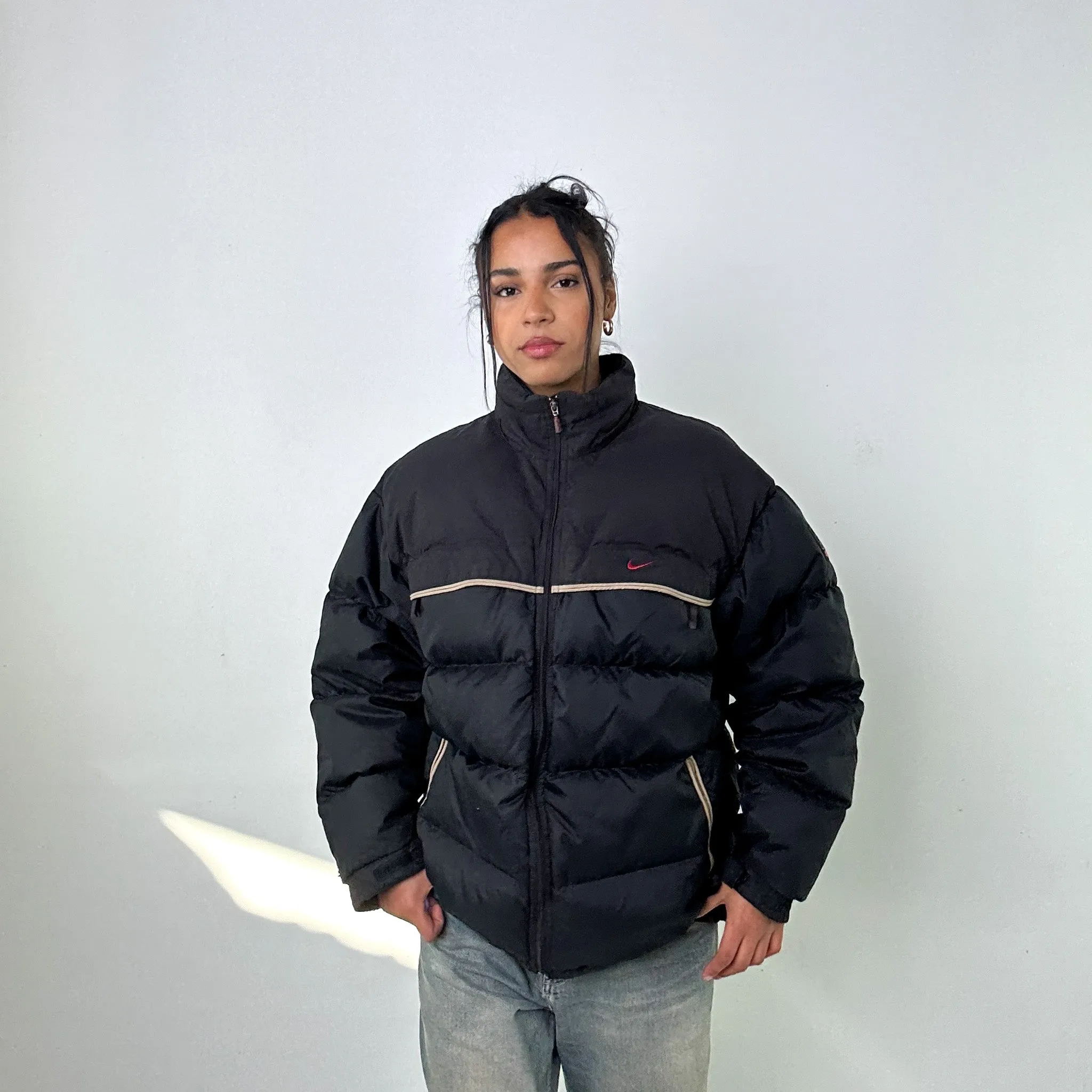 Black 90s NIKE Puffer Jacket Coat (L)