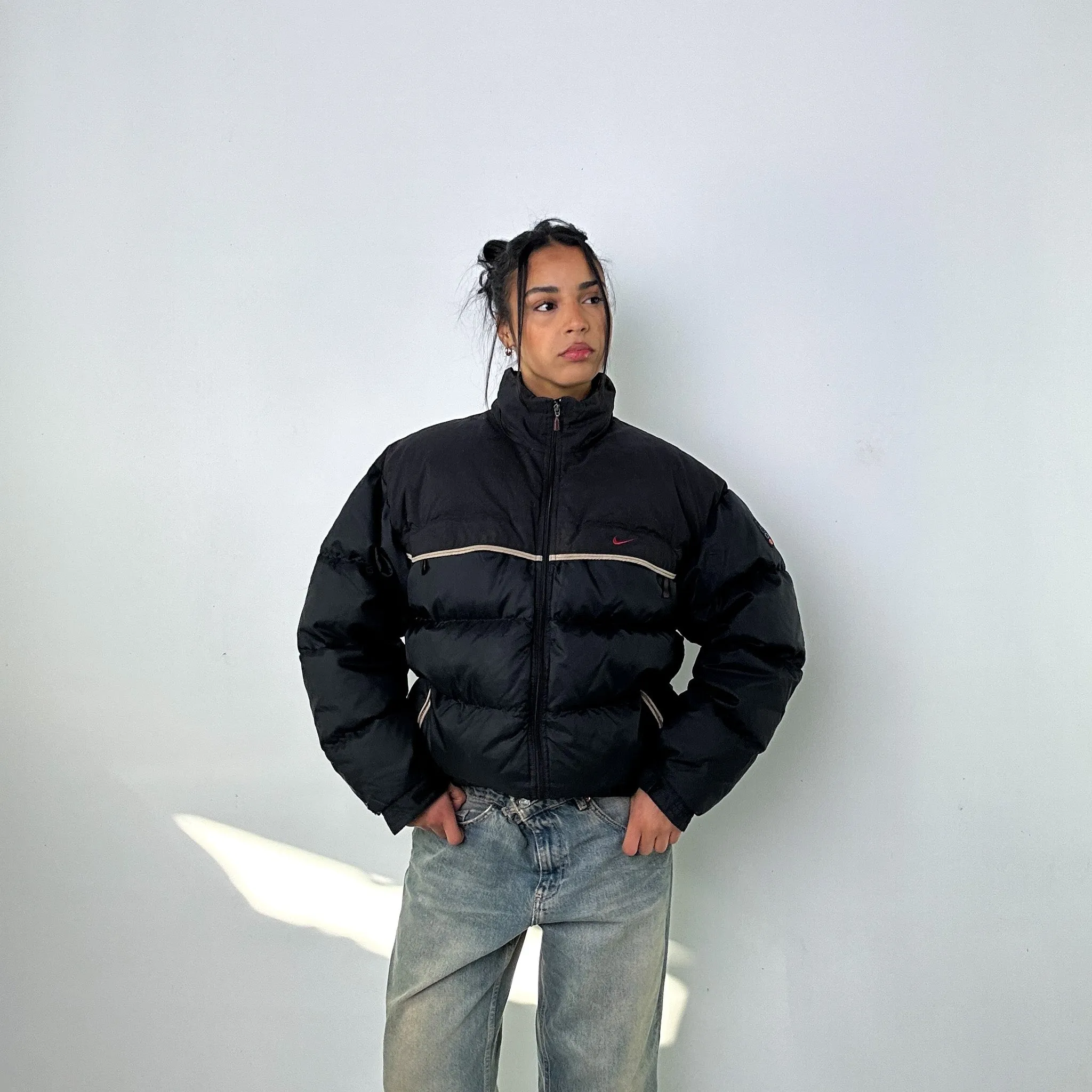 Black 90s NIKE Puffer Jacket Coat (L)