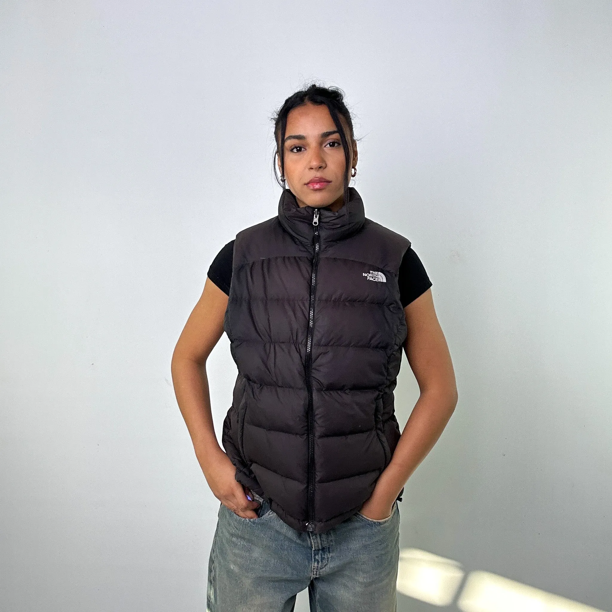 Black 90s The North Face 700 Series Puffer Jacket Coat Gilet (L)