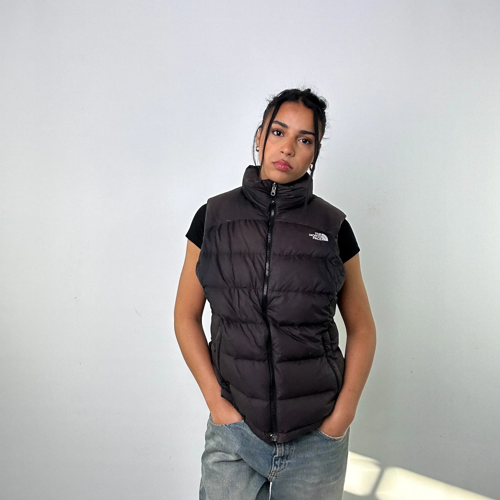 Black 90s The North Face 700 Series Puffer Jacket Coat Gilet (L)