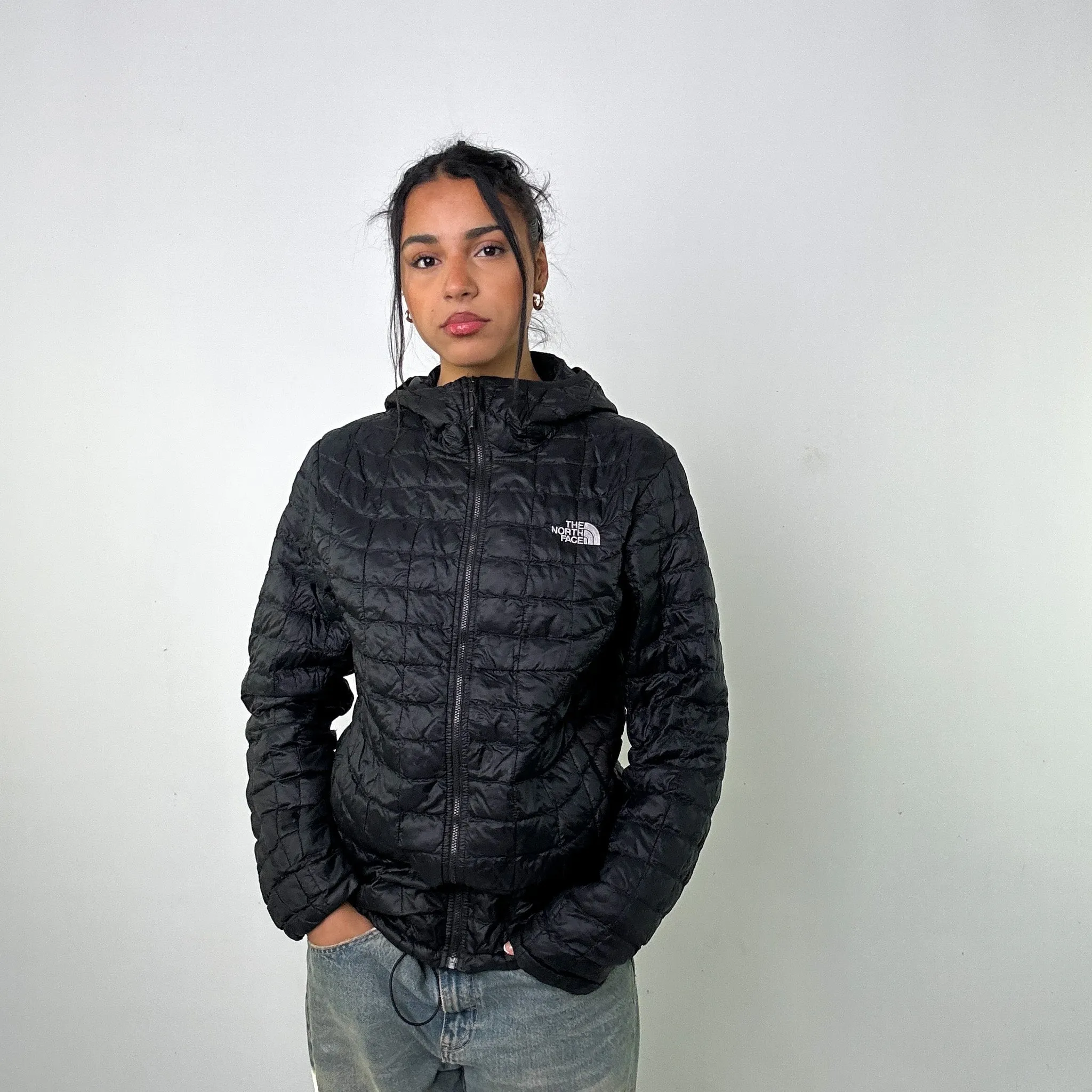 Black 90s The North Face Light Puffer Jacket Coat (M)