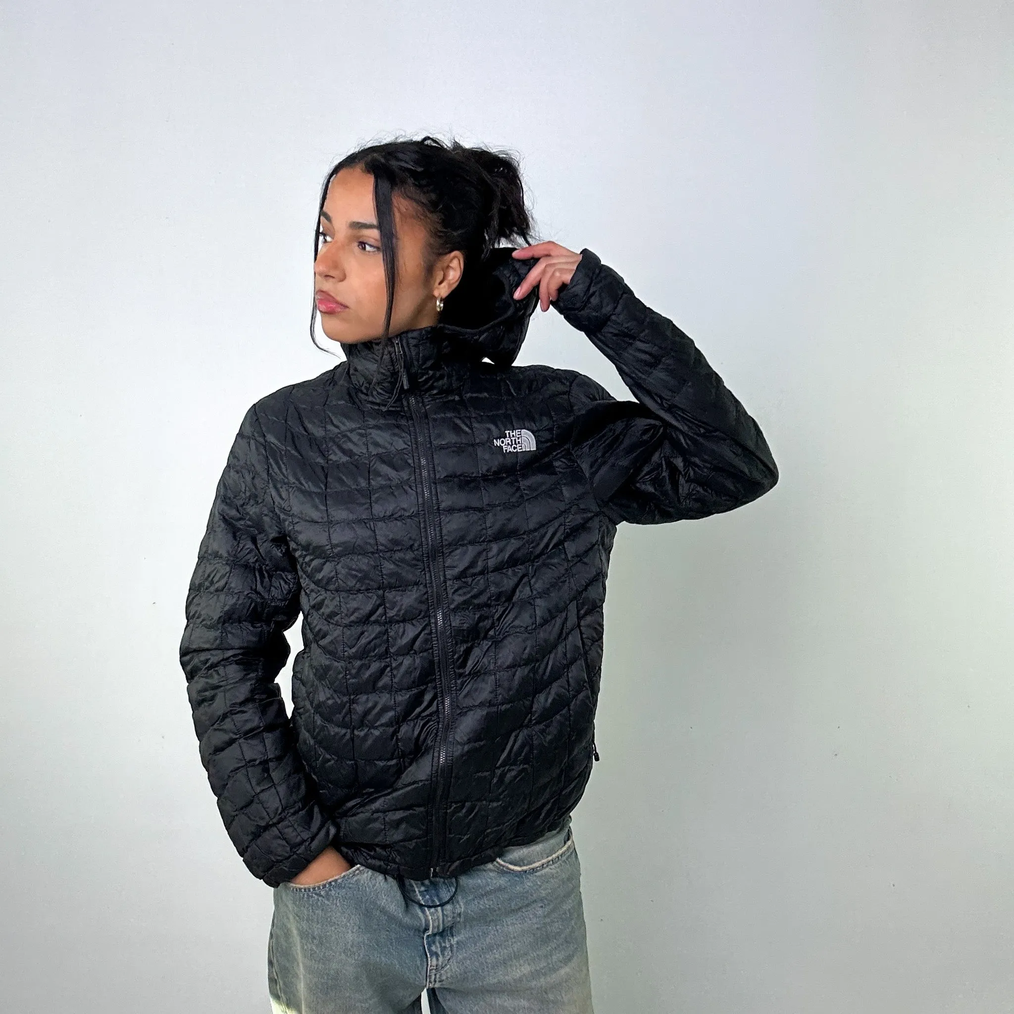 Black 90s The North Face Light Puffer Jacket Coat (M)