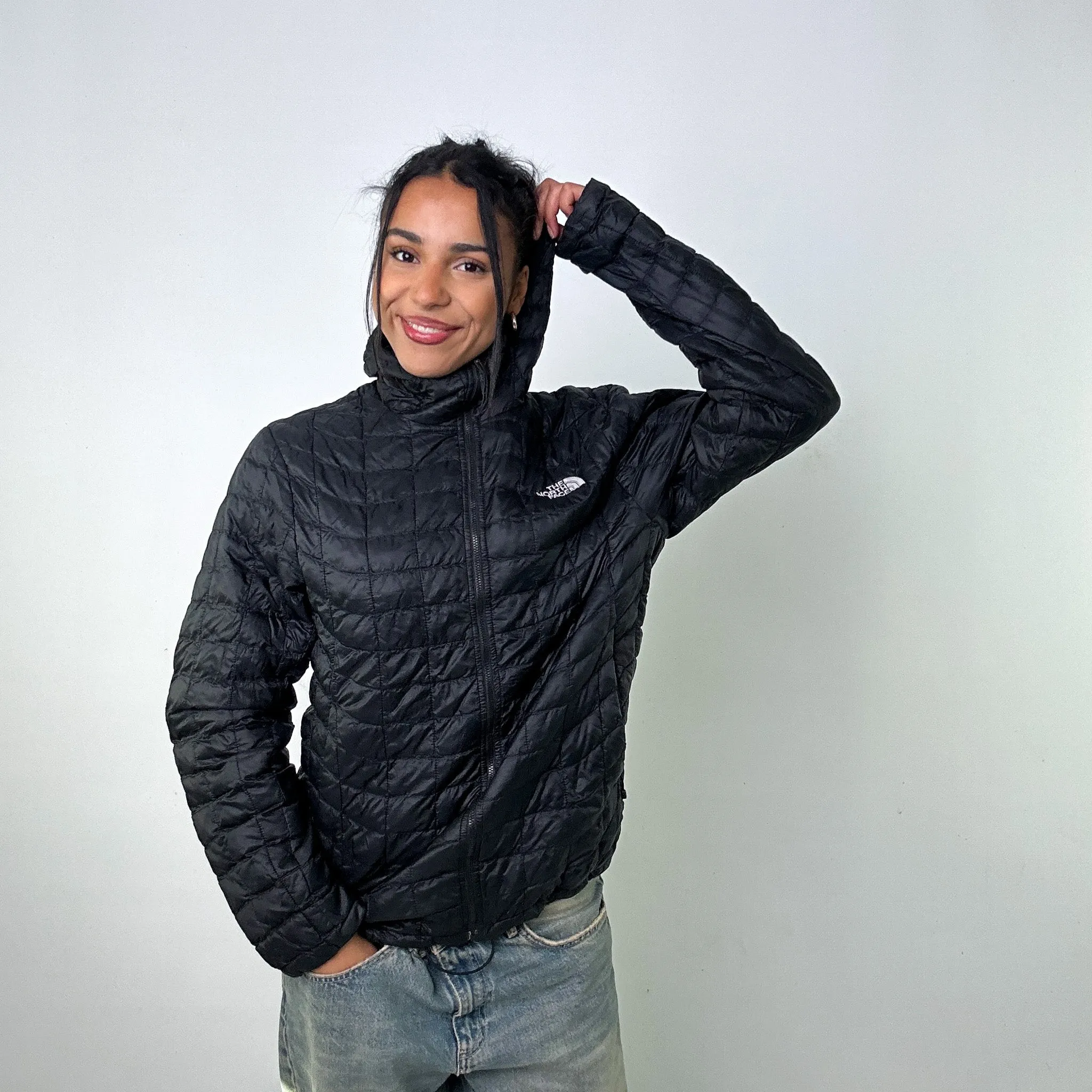 Black 90s The North Face Light Puffer Jacket Coat (M)