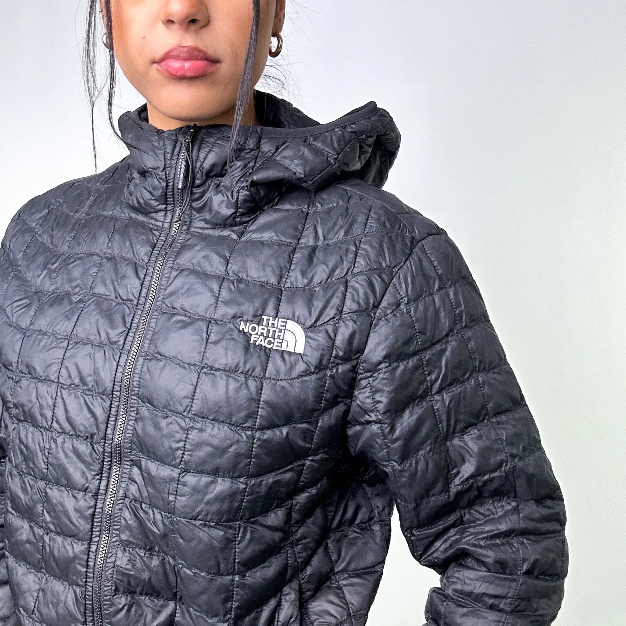 Black 90s The North Face Light Puffer Jacket Coat (M)