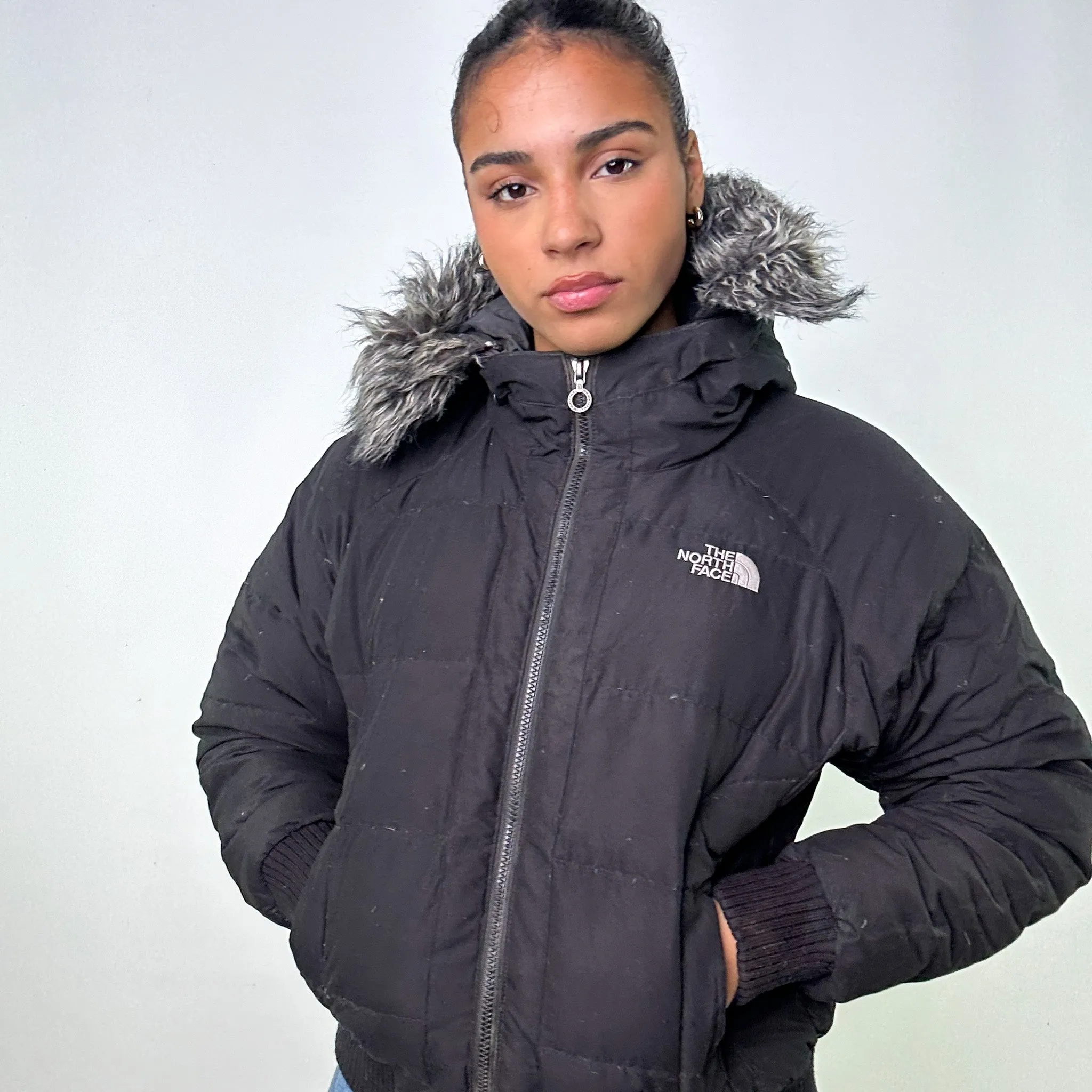 Black 90s The North Face Puffer Jacket Coat (M)