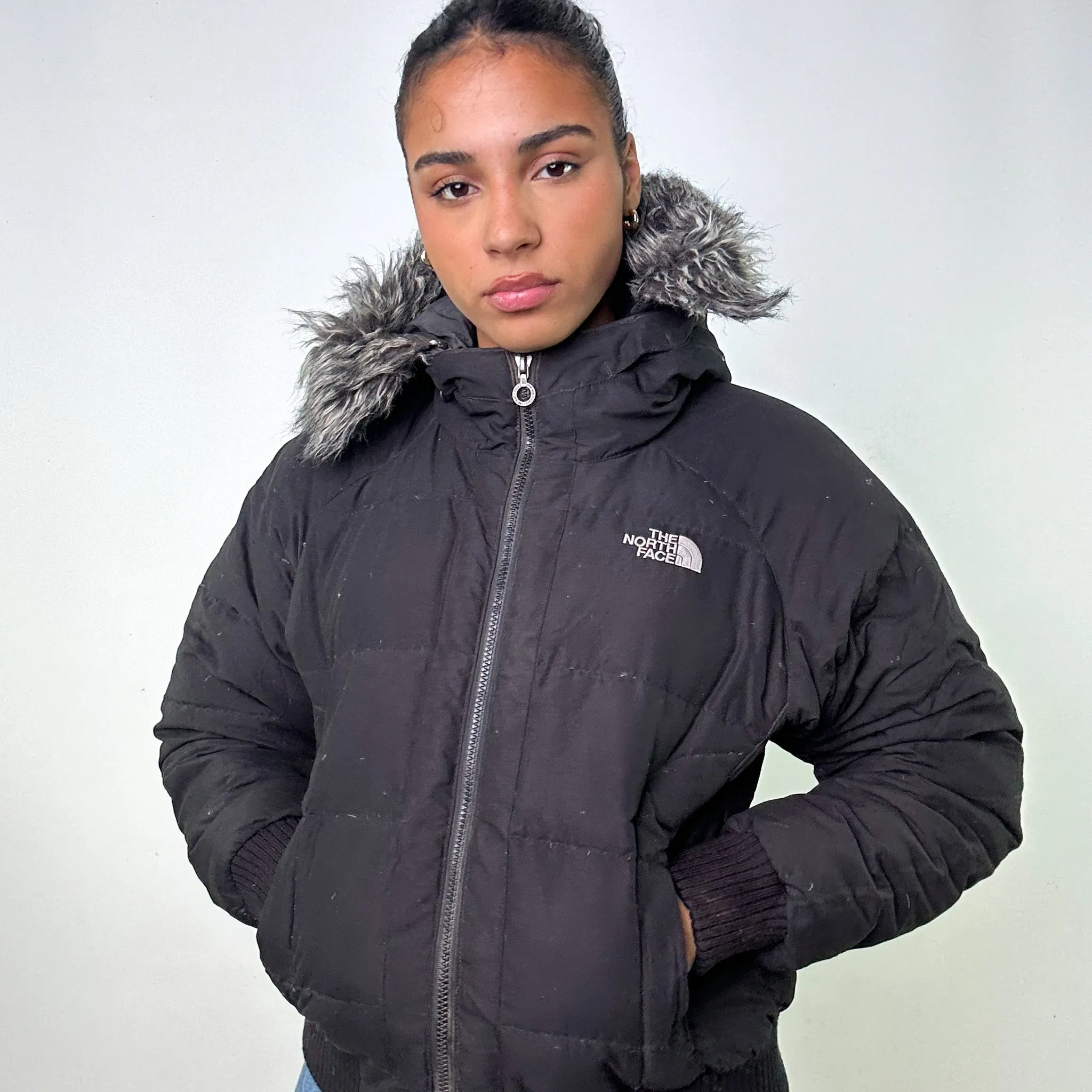 Black 90s The North Face Puffer Jacket Coat (M)