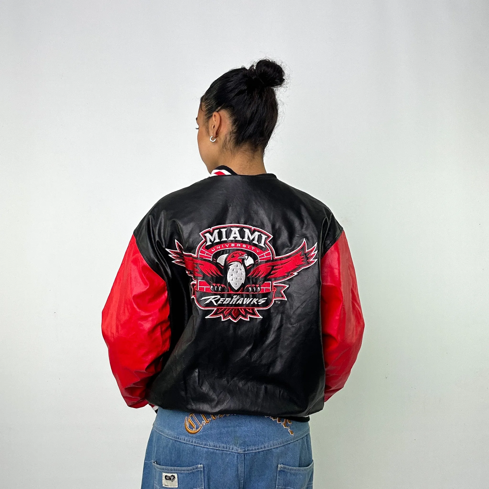 Black Vintage Steve & Barry's Varsity Jacket Coat (L)