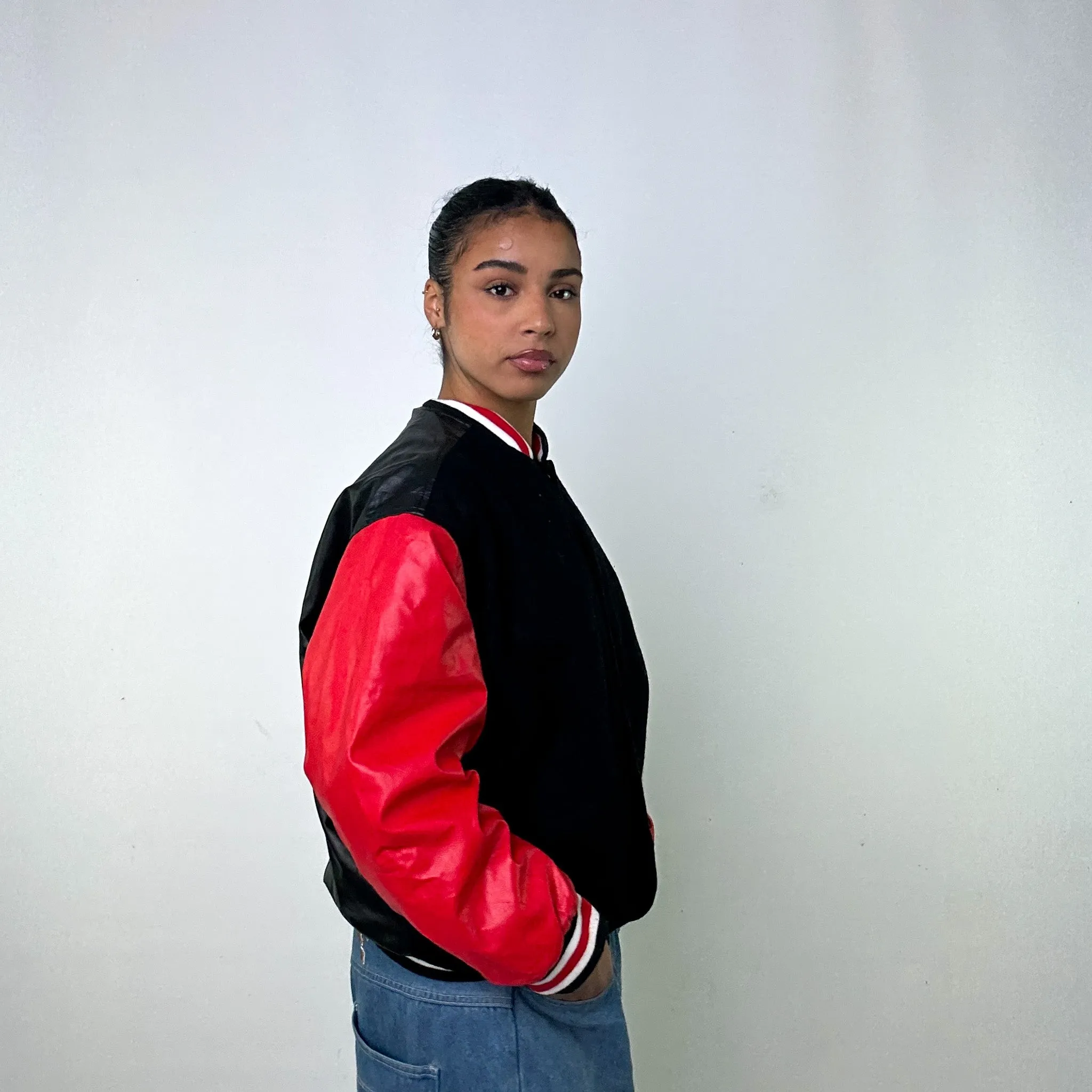 Black Vintage Steve & Barry's Varsity Jacket Coat (L)