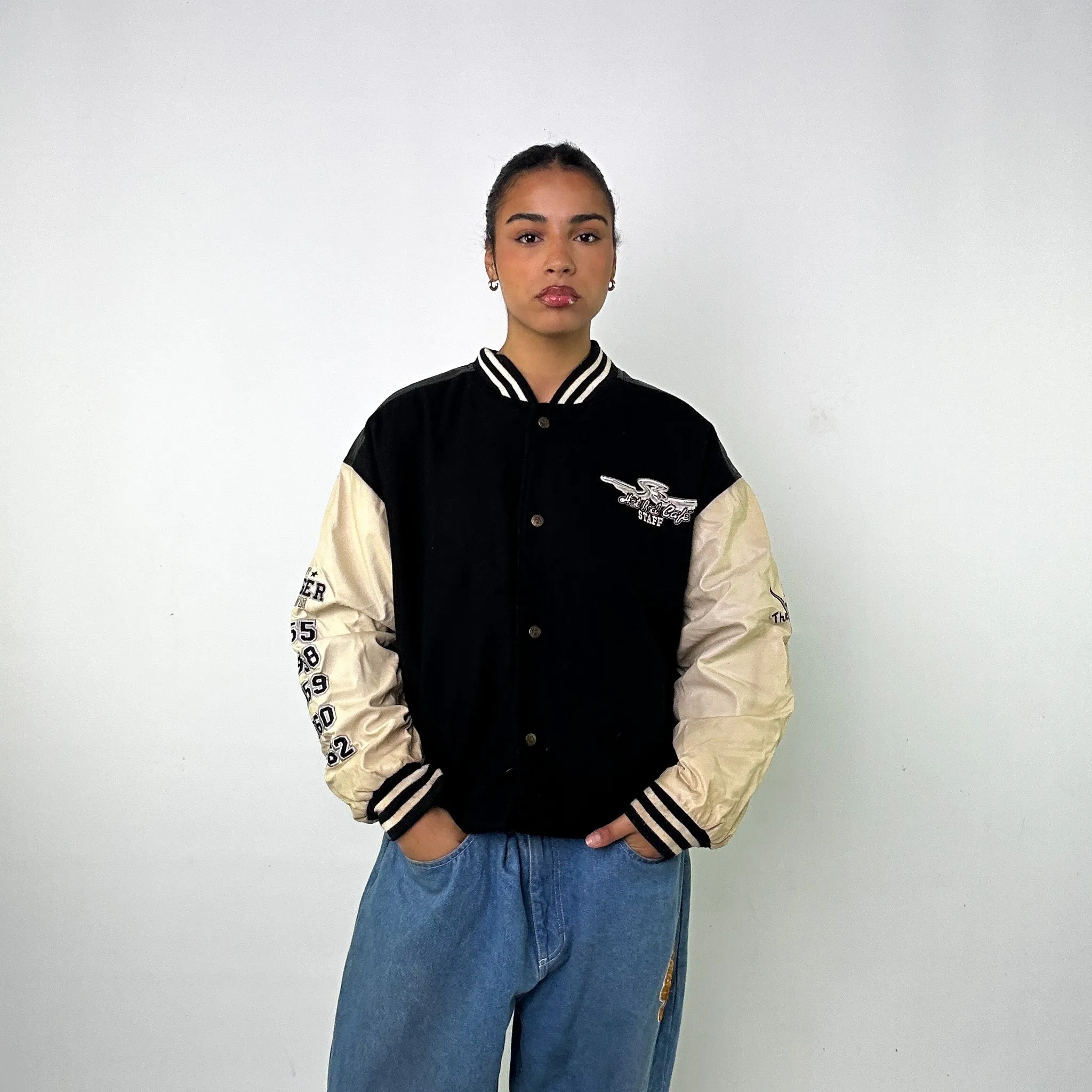 Black Vintage Steve & Barry's Varsity Jacket Coat (M)