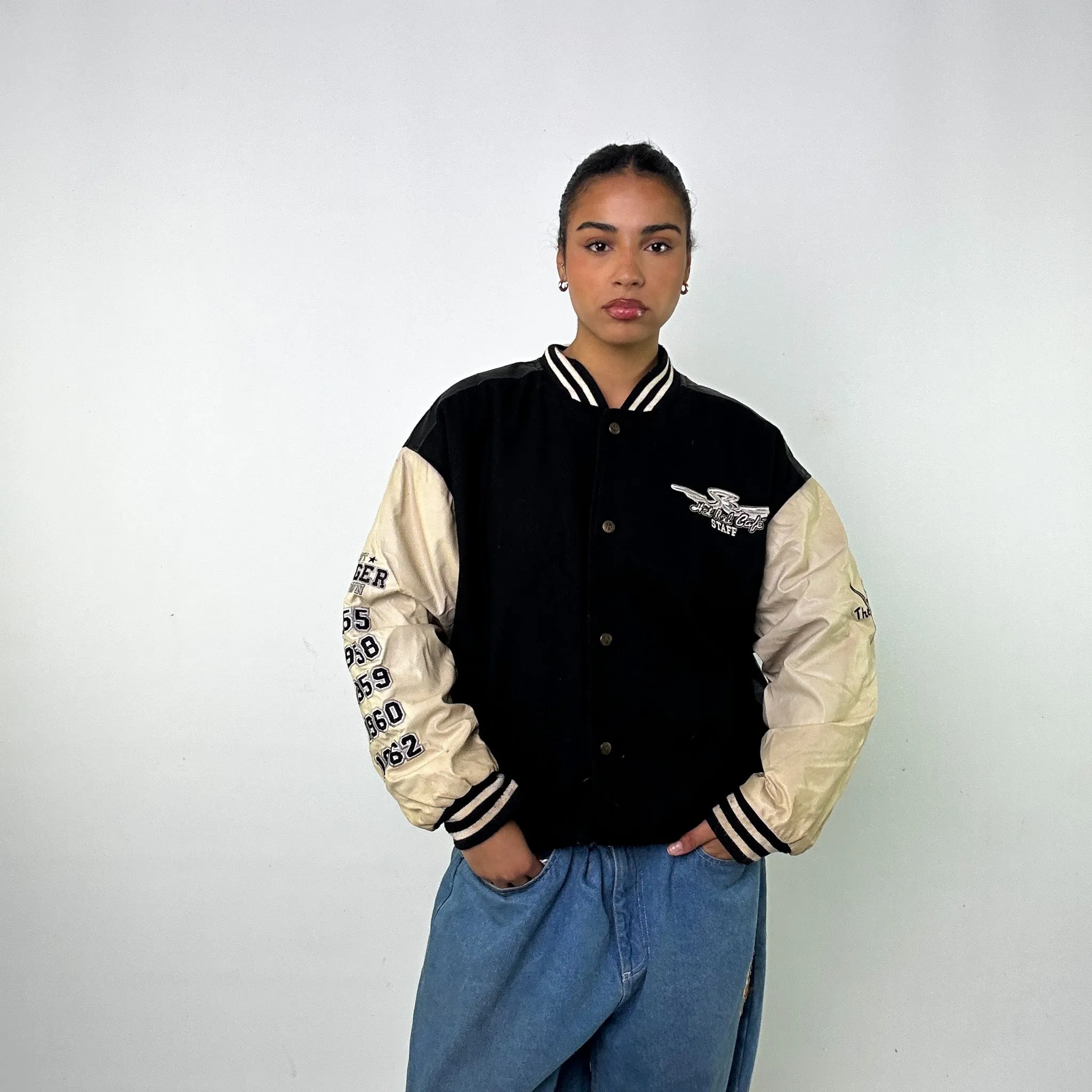 Black Vintage Steve & Barry's Varsity Jacket Coat (M)