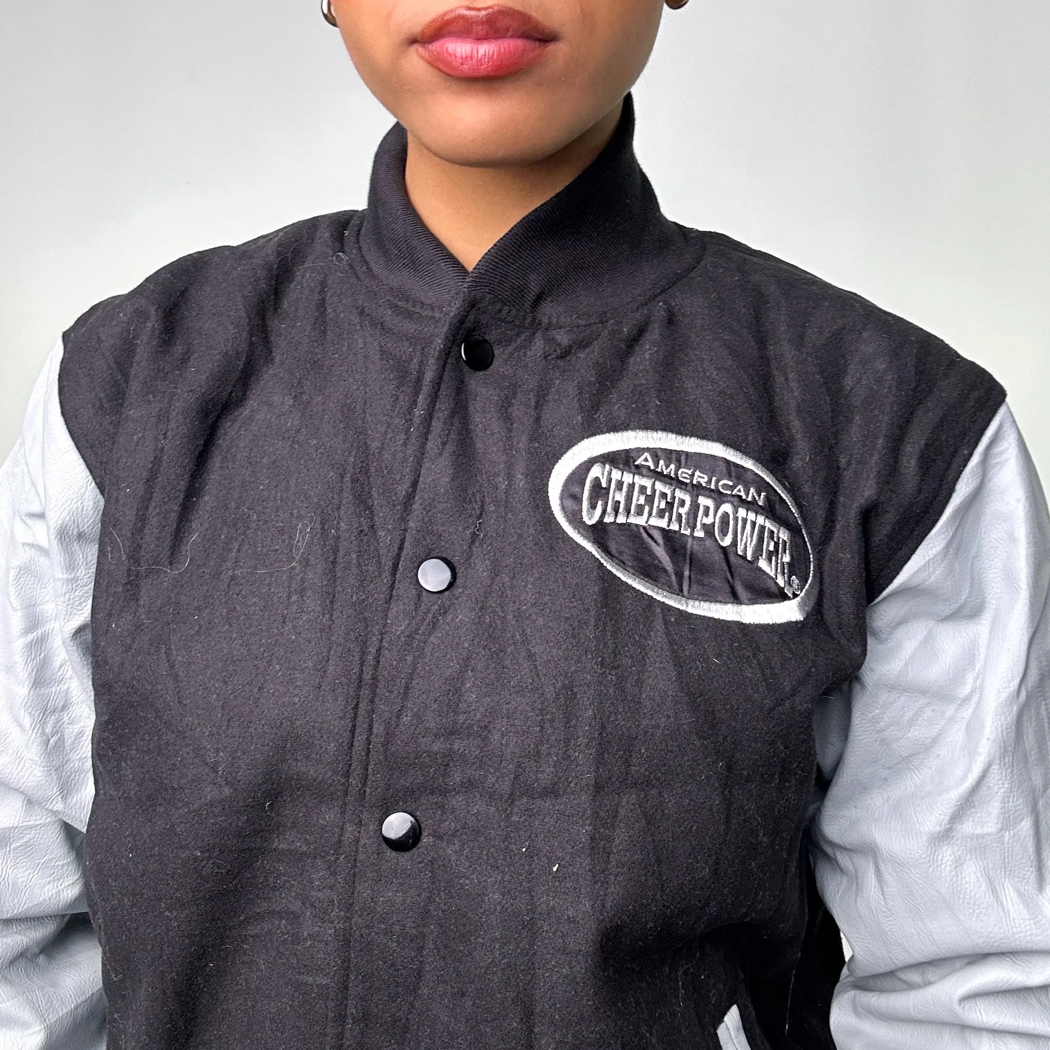 Black Vintage  Varsity Jacket Coat (M)