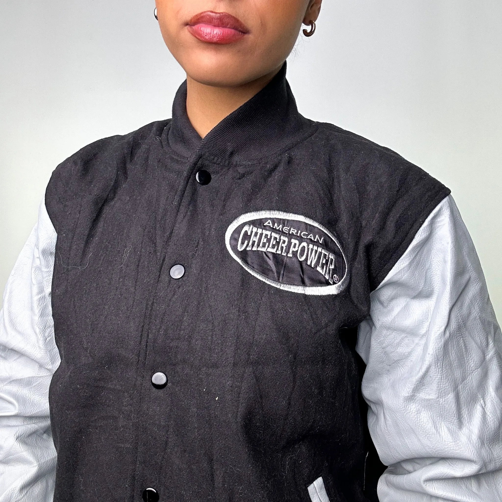 Black Vintage  Varsity Jacket Coat (M)