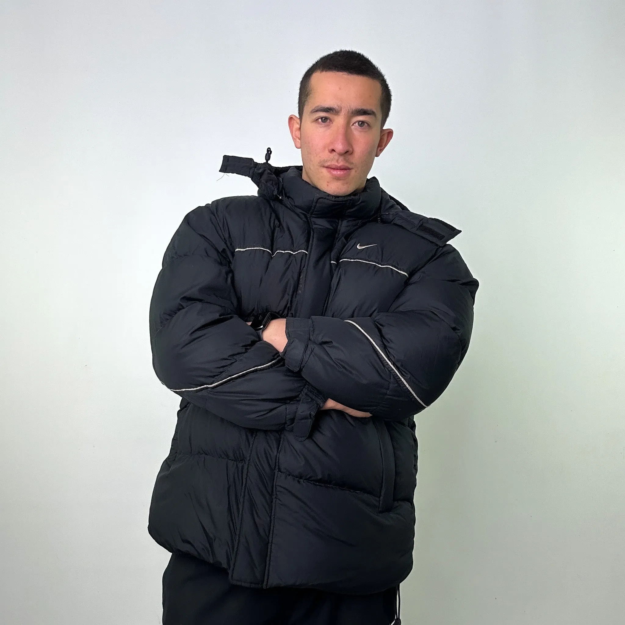 Black y2ks NIKE Puffer Jacket Coat (XL)