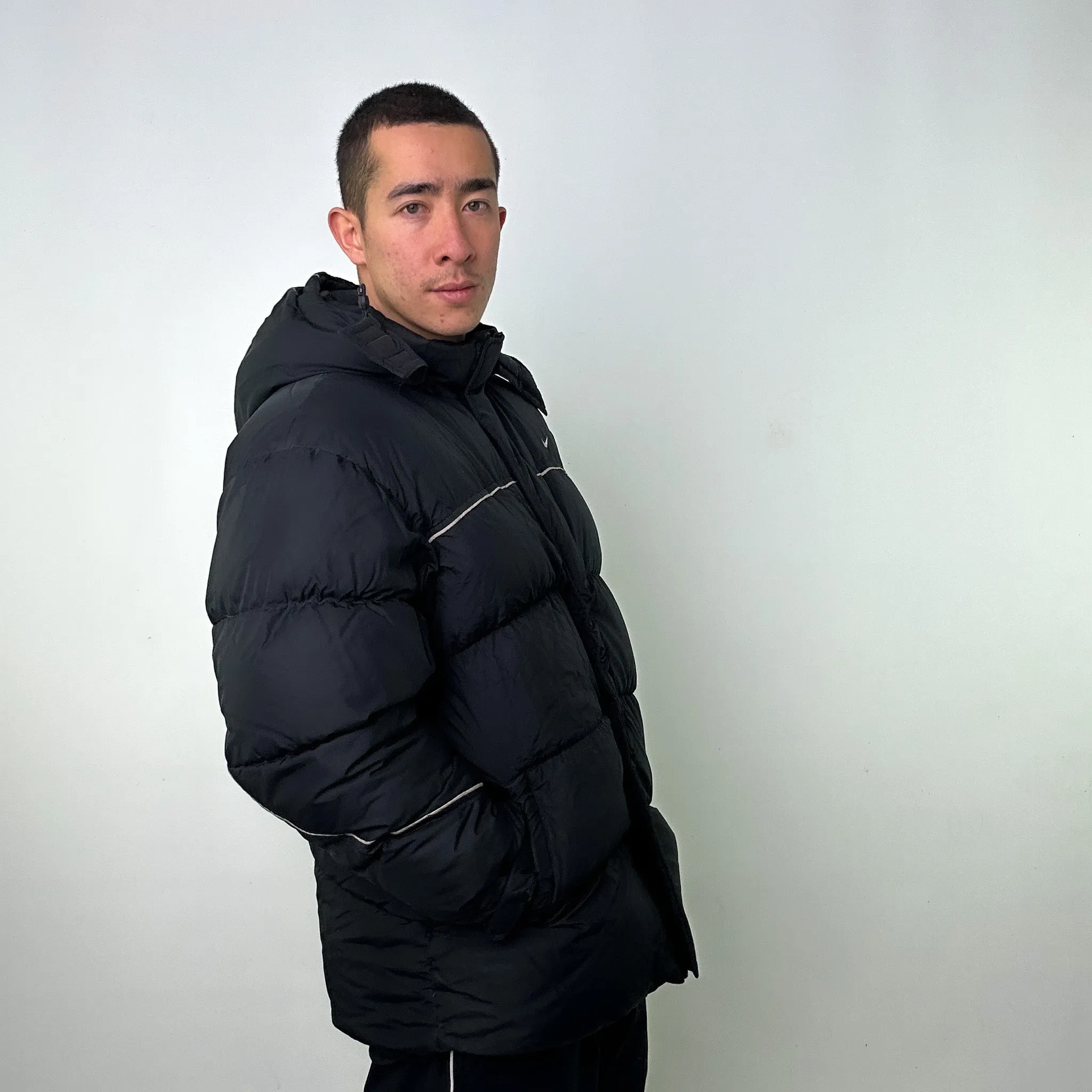 Black y2ks NIKE Puffer Jacket Coat (XL)