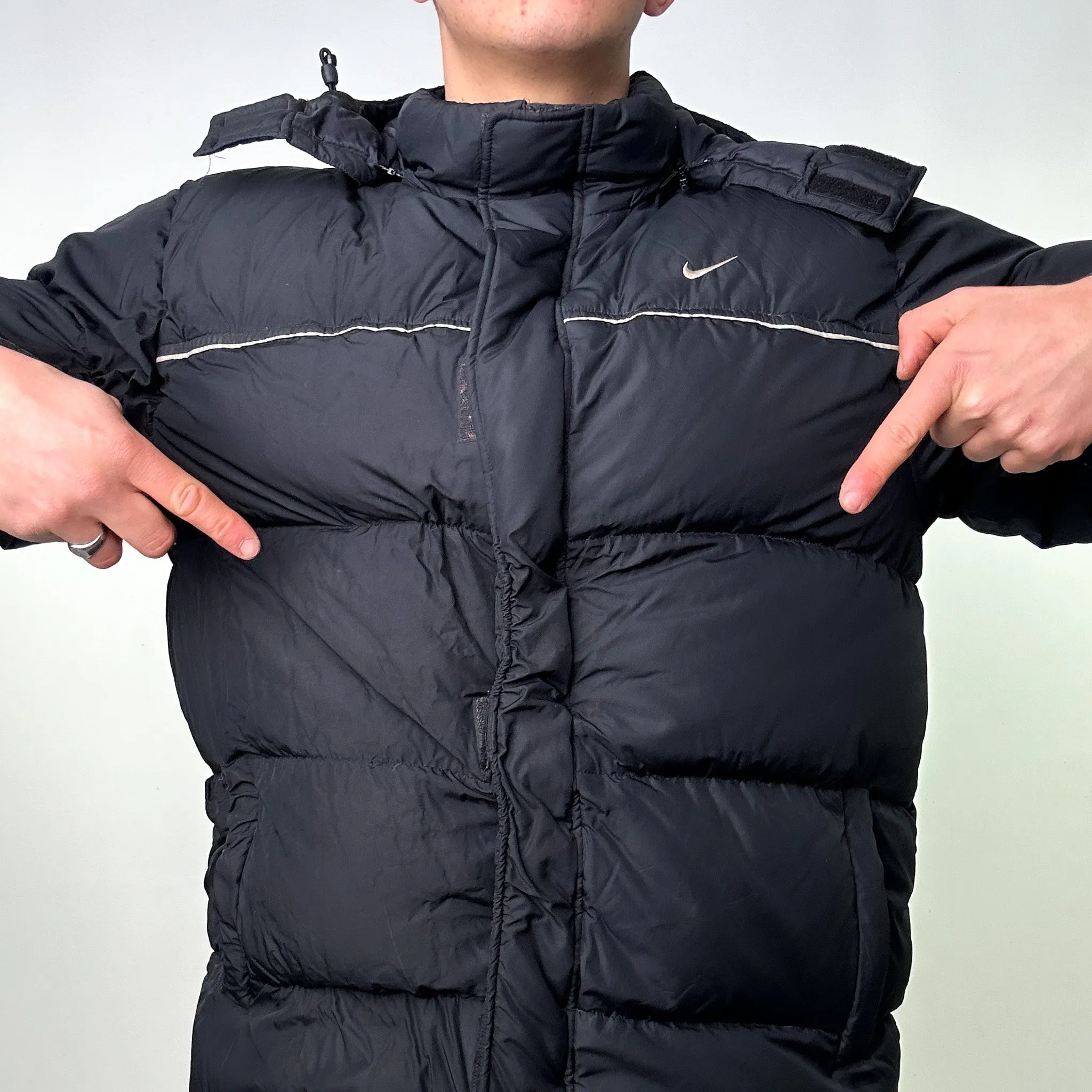 Black y2ks NIKE Puffer Jacket Coat (XL)