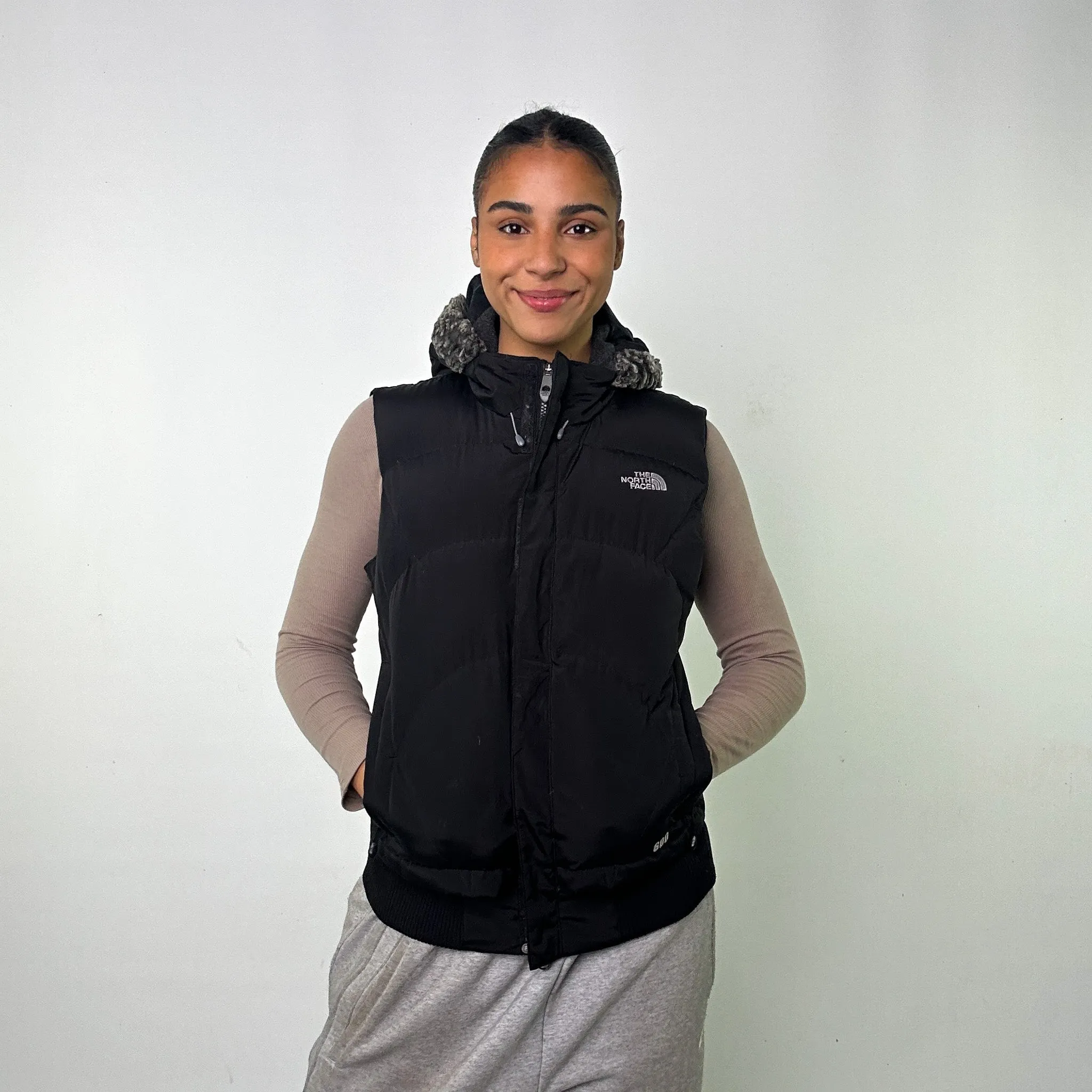 Black y2ks The North Face 600 Series Prodigy Puffer Jacket Coat Gilet (M)