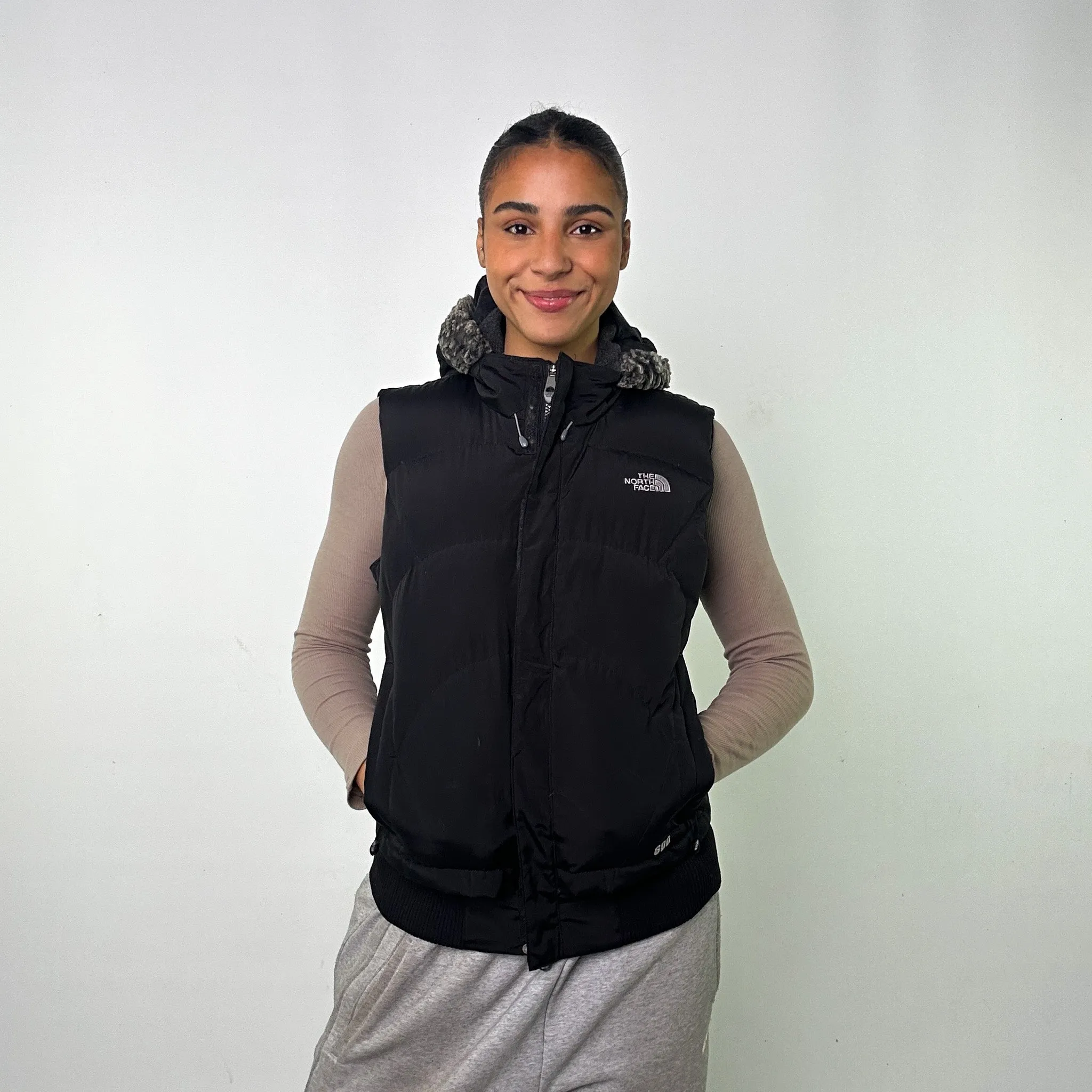 Black y2ks The North Face 600 Series Prodigy Puffer Jacket Coat Gilet (M)