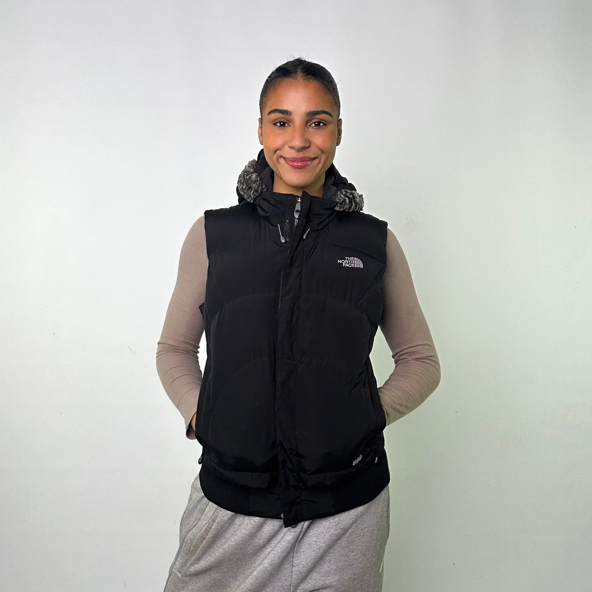 Black y2ks The North Face 600 Series Prodigy Puffer Jacket Coat Gilet (M)