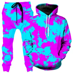 Blue and Purple Paint Splatter Hoodie and Joggers Combo