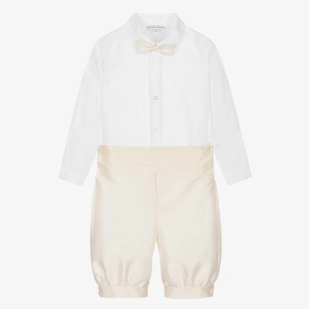 Boys Champagne Knickerbocker Shorts Set 