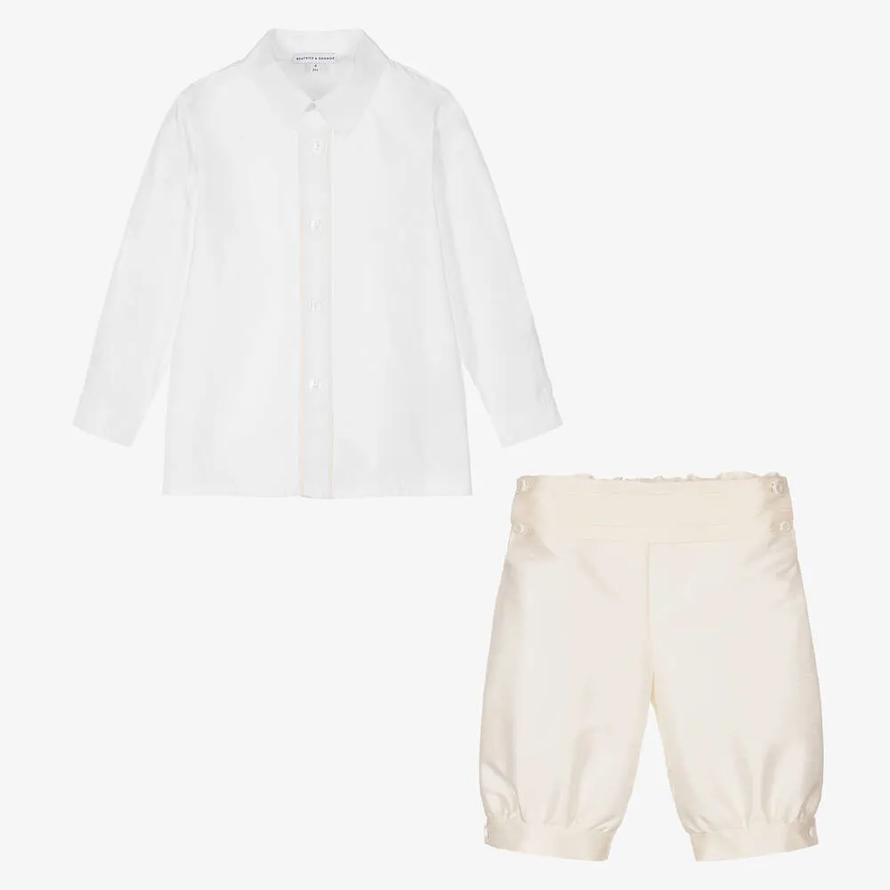 Boys Champagne Knickerbocker Shorts Set 