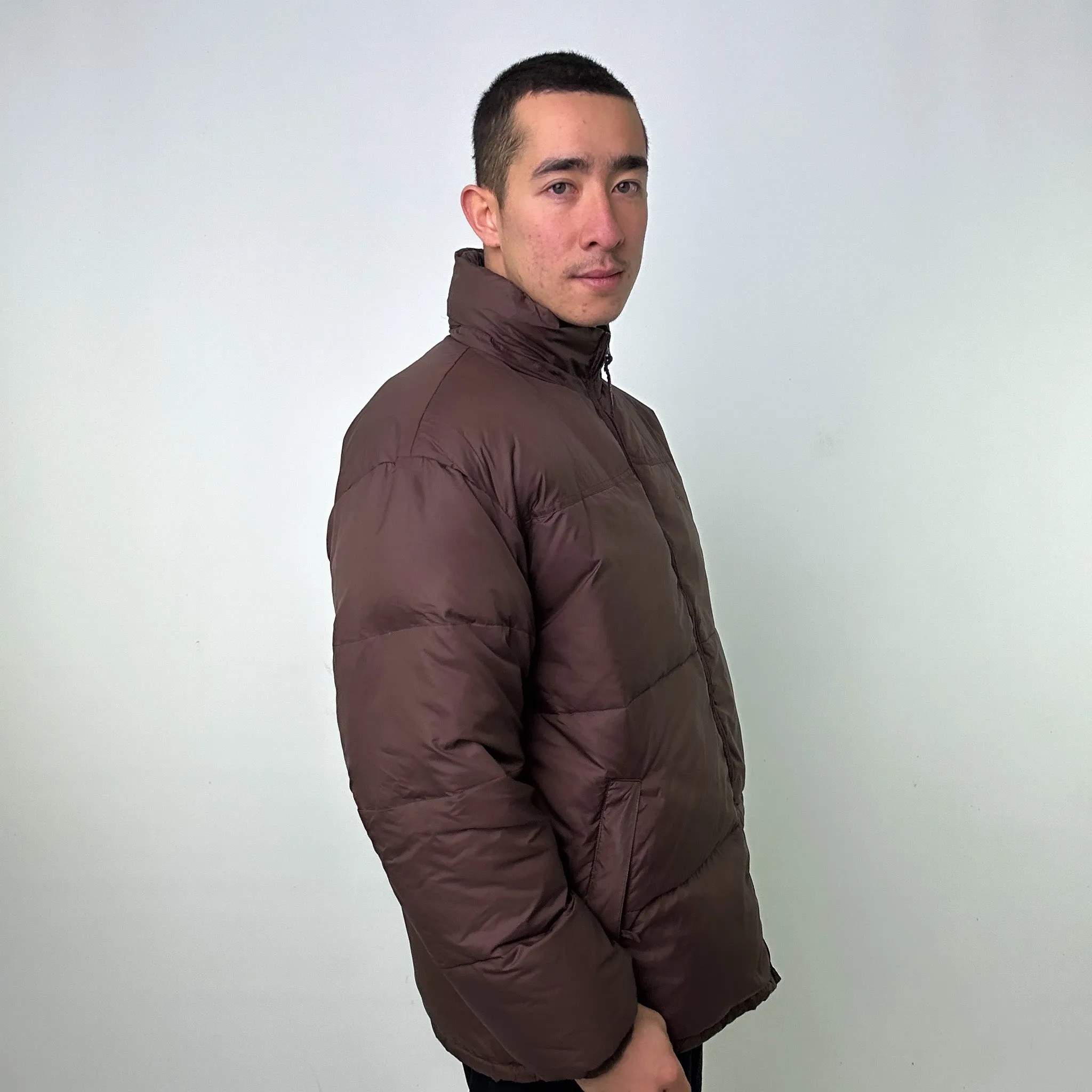 Brown 90s Kappa Puffer Jacket Coat (XL)