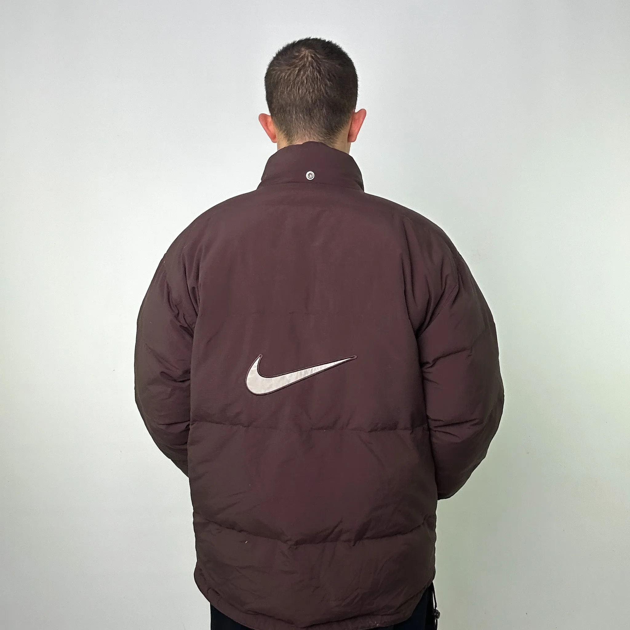 Brown 90s NIKE Puffer Jacket Coat (XL)