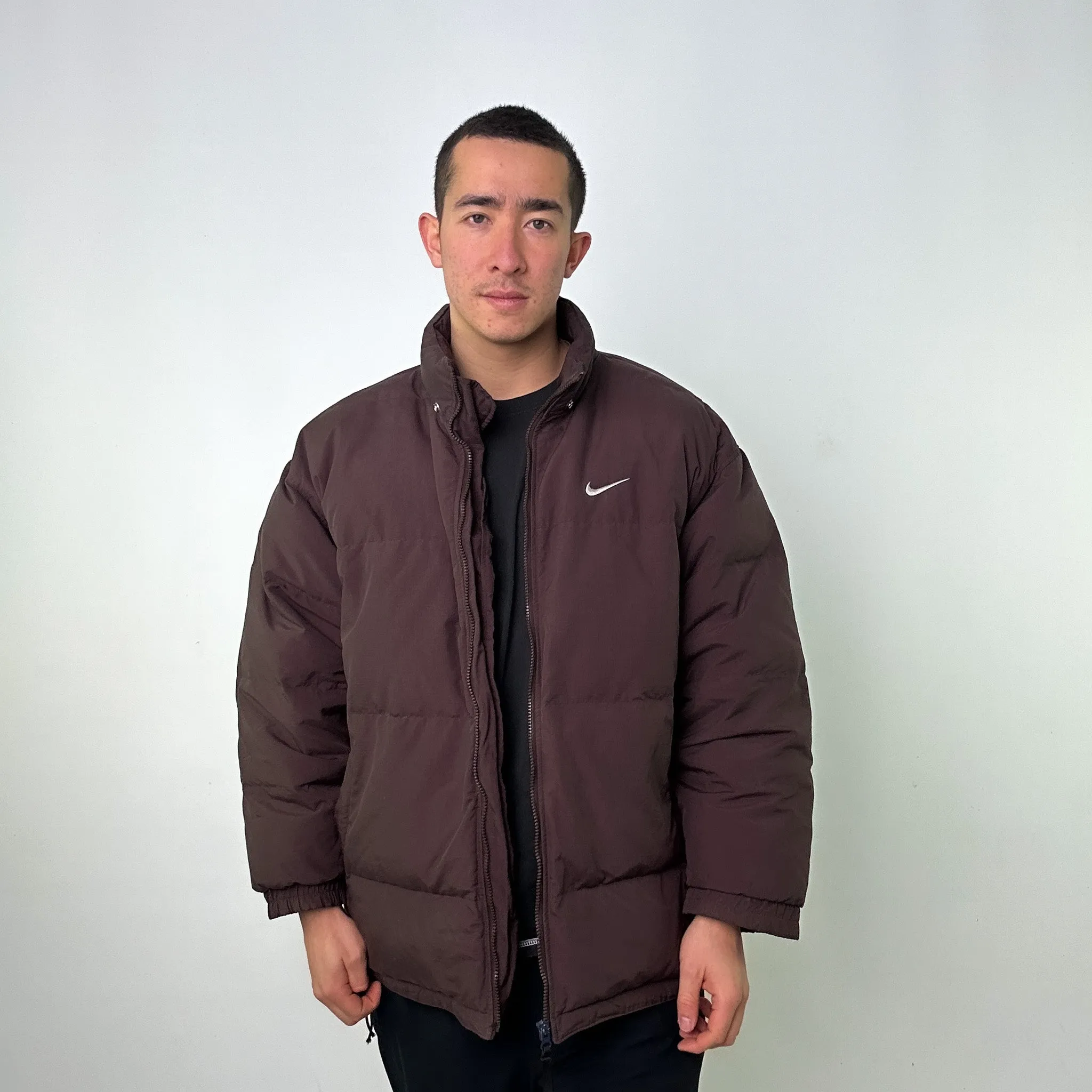 Brown 90s NIKE Puffer Jacket Coat (XL)