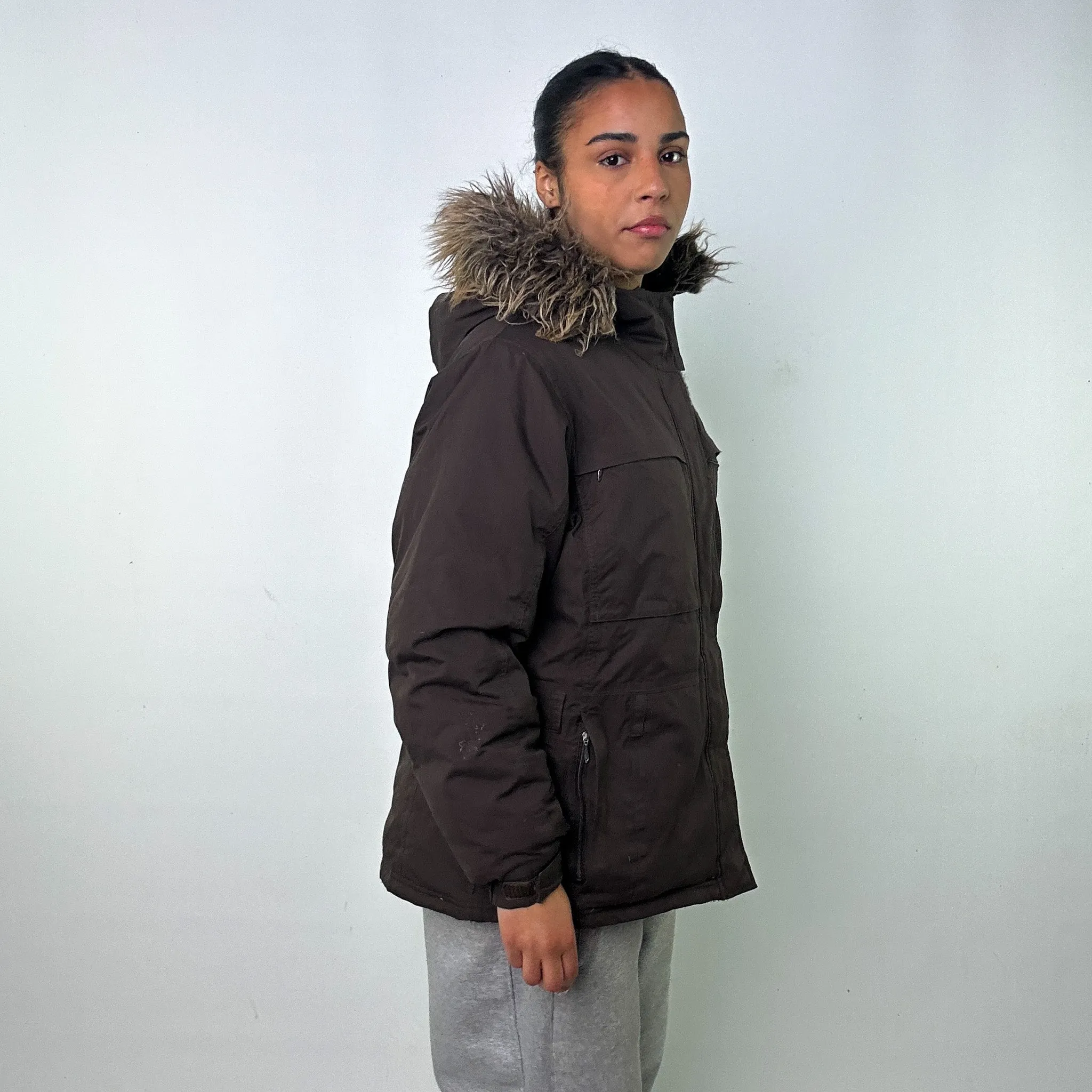 Brown 90s The North Face Puffer Jacket Coat (XL)