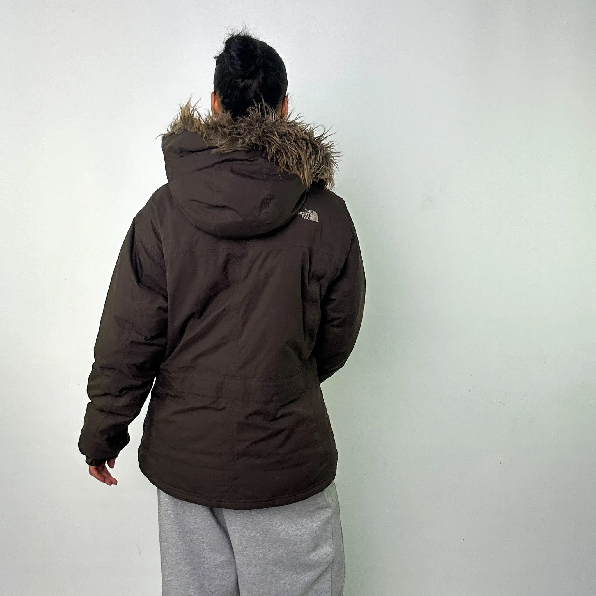 Brown 90s The North Face Puffer Jacket Coat (XL)