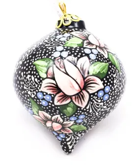 Budding Brilliance Tear Drop Ceramic Ornament